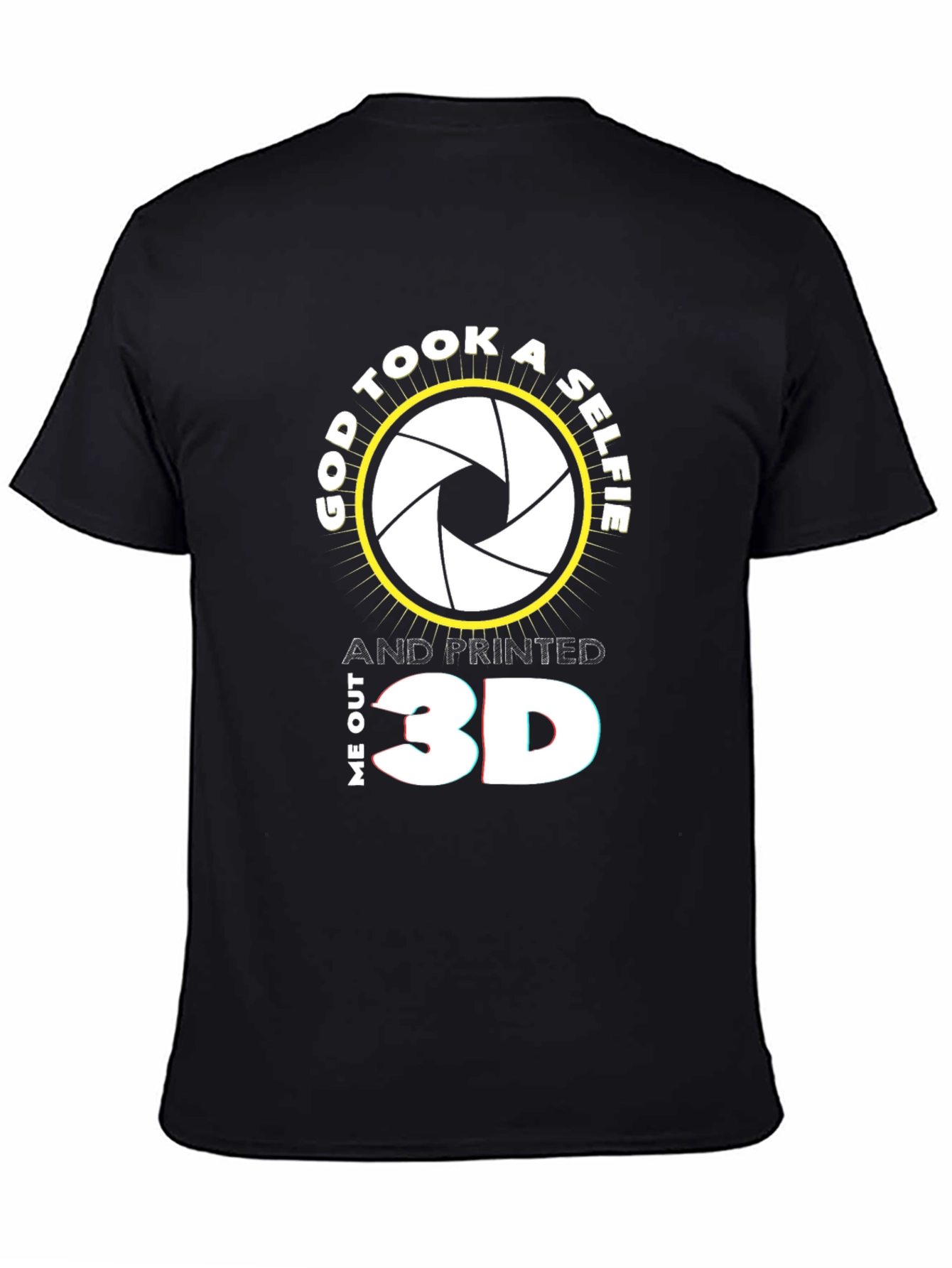Black God Took a Selfie 3D Printed Black T-Shirt view 4