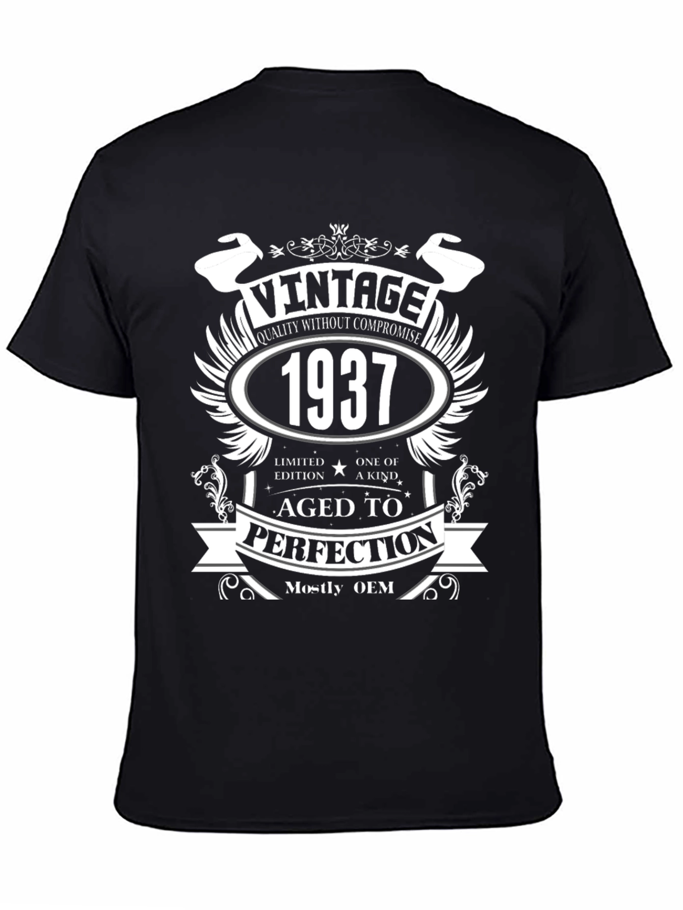 Black Vintage 1937 Aged To Perfection T-Shirt view 4