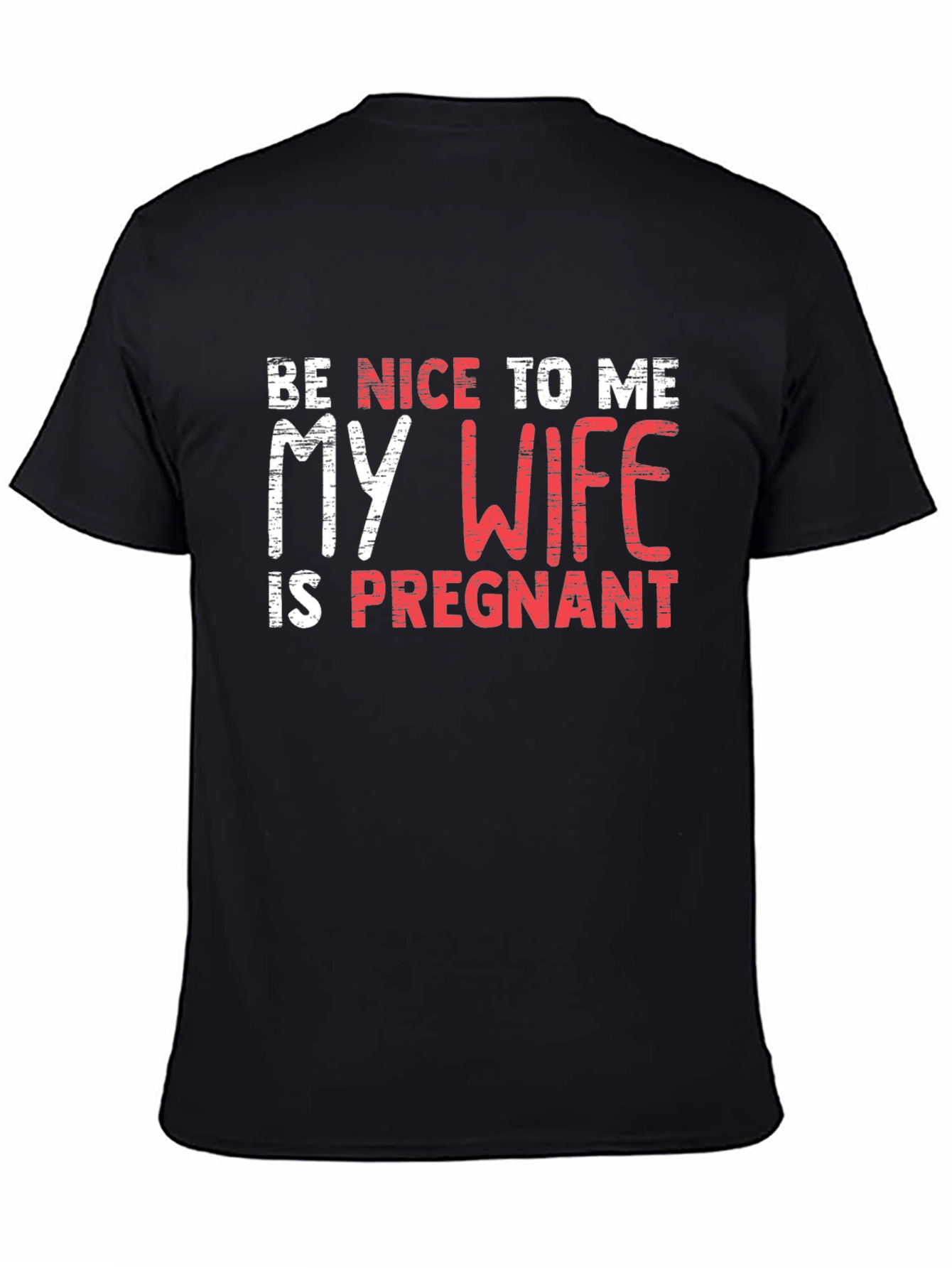 Black Funny Pregnancy Announcement Men's T-Shirt view 4