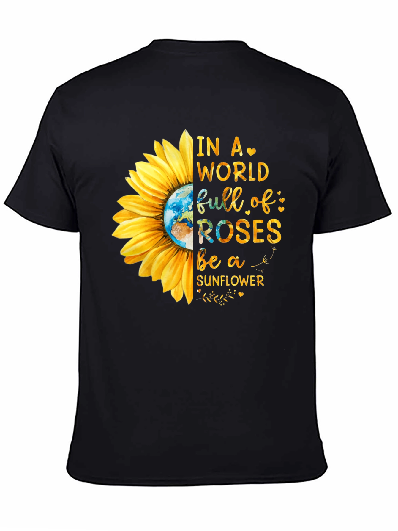 Black Sunflower Graphic Tee - Be A Sunflower view 4