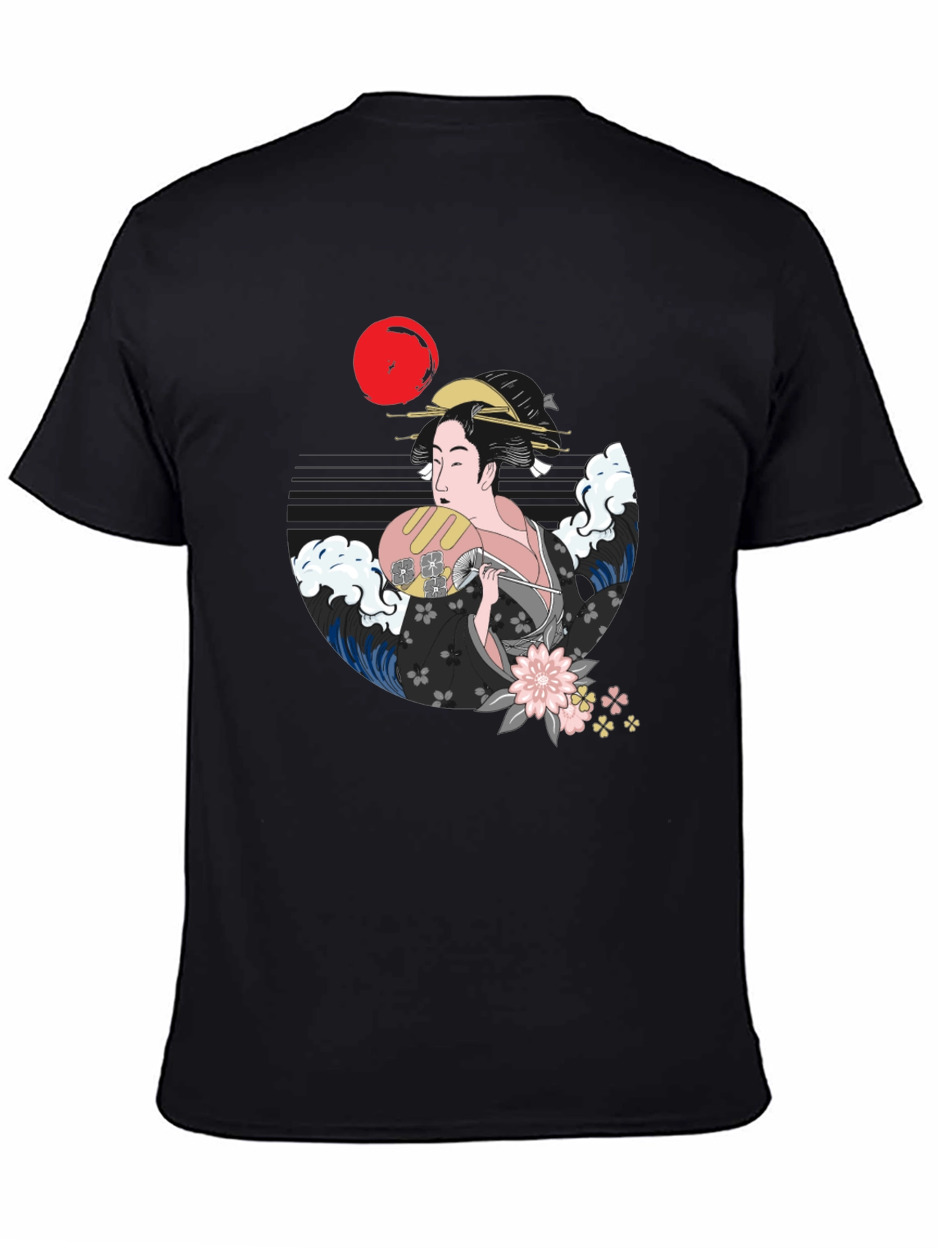 Black Geisha Graphic Black T-Shirt view 4