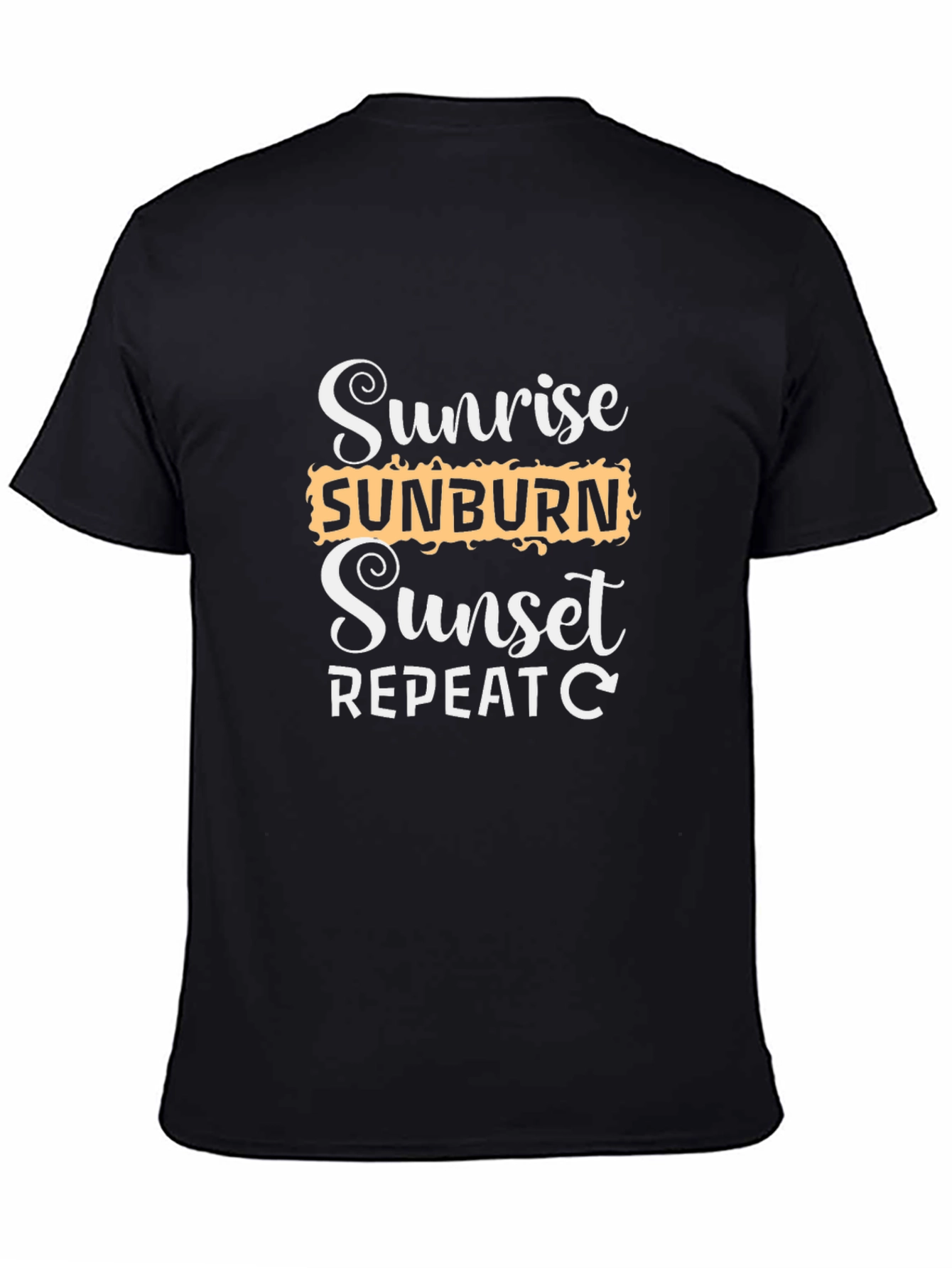 Black Sunrise Sunburn Sunset Repeat T-Shirt view 4