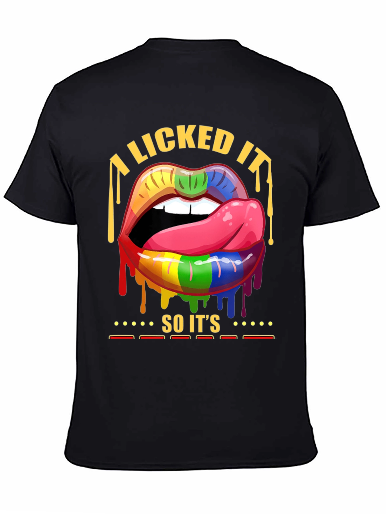 Black Rainbow Lips Pride T-Shirt view 4