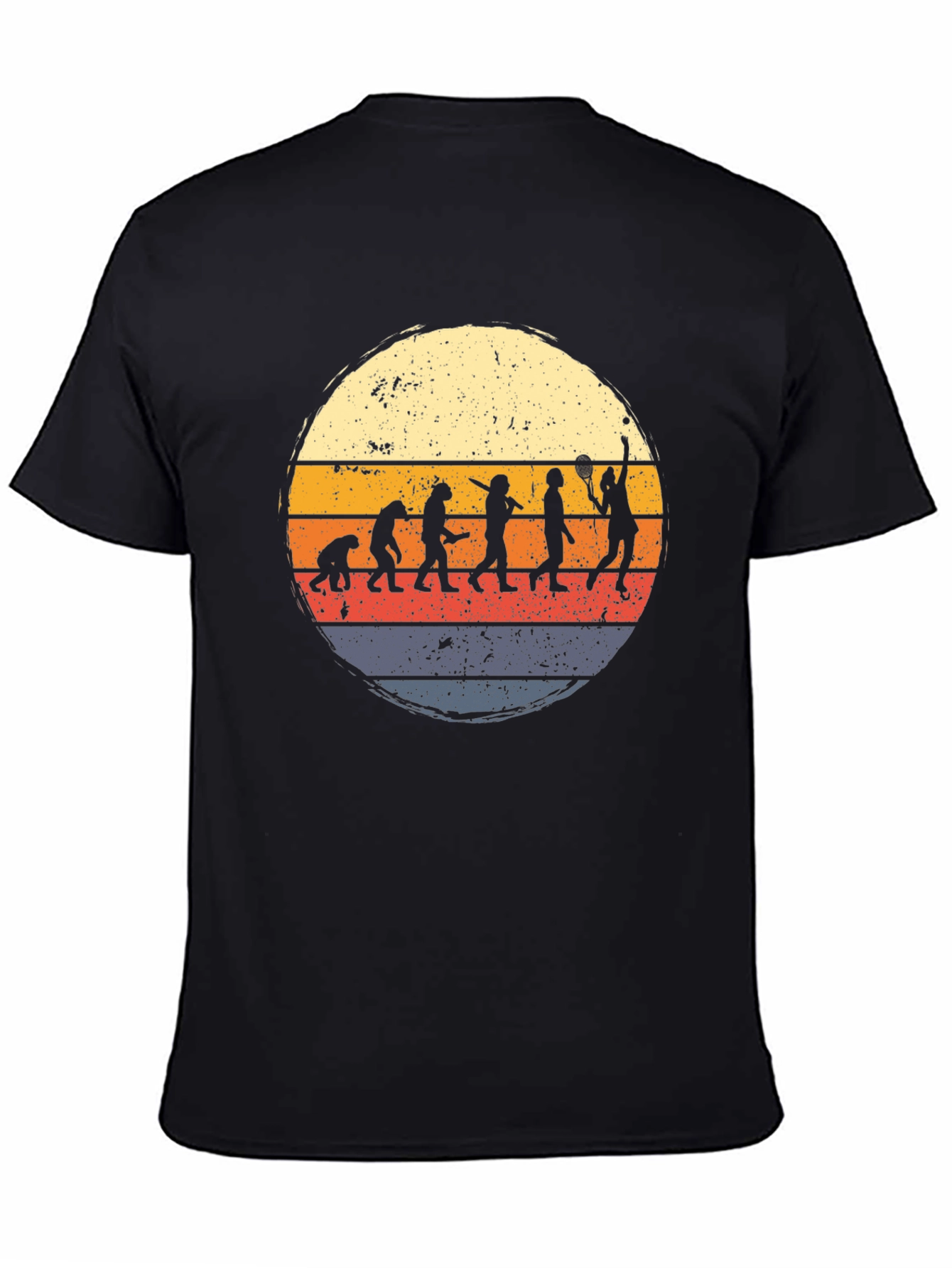 Black Tennis Evolution Graphic T-Shirt - Vintage Style view 4