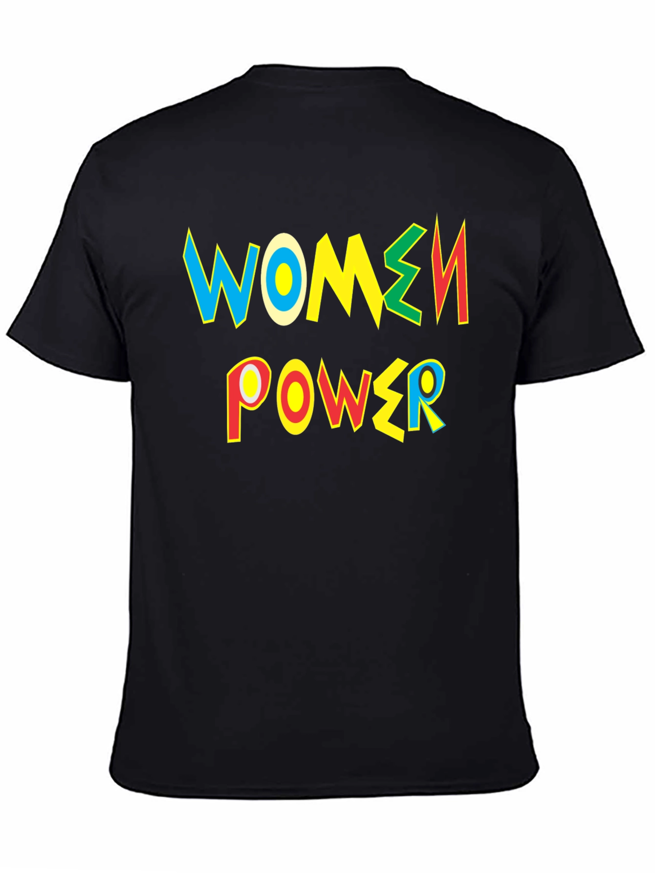 Black Women Power Black T-Shirt - Colorful Graphic Tee view 4