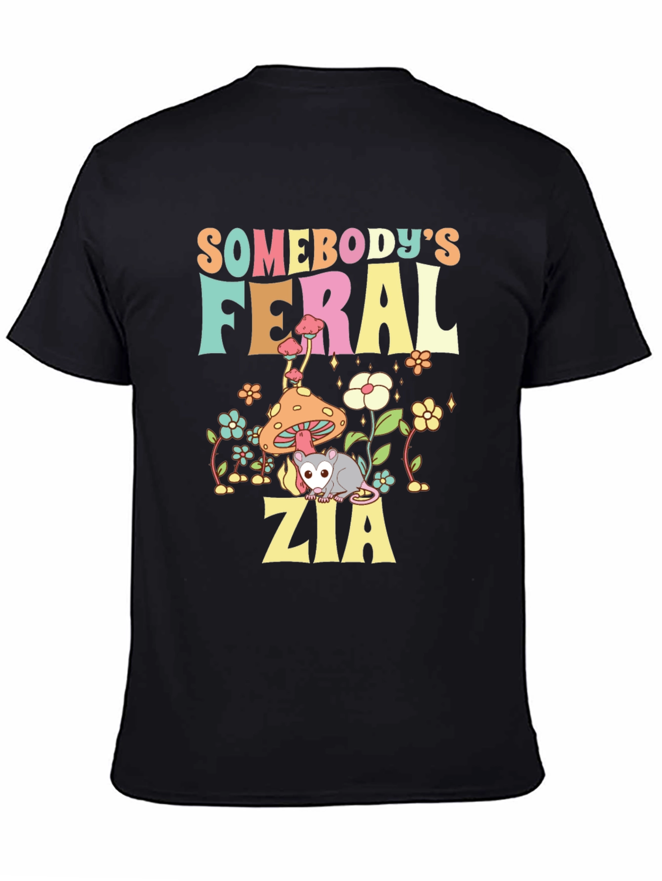 Black Feral Zia Graphic T-Shirt: Unique Design view 4