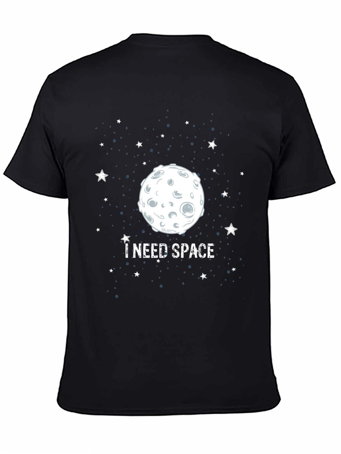 Black I Need Space Graphic Tee - Black Cotton T-Shirt view 4