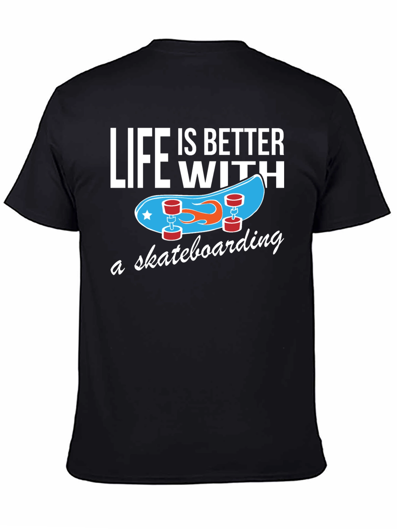 Black Life is Better With Skateboarding T-Shirt view 4