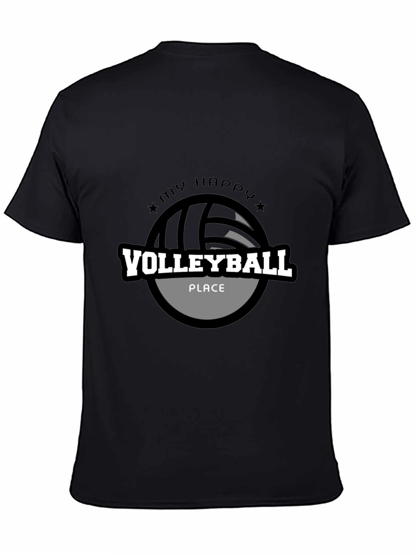 Black Volleyball T-Shirt - My Happy Place view 4