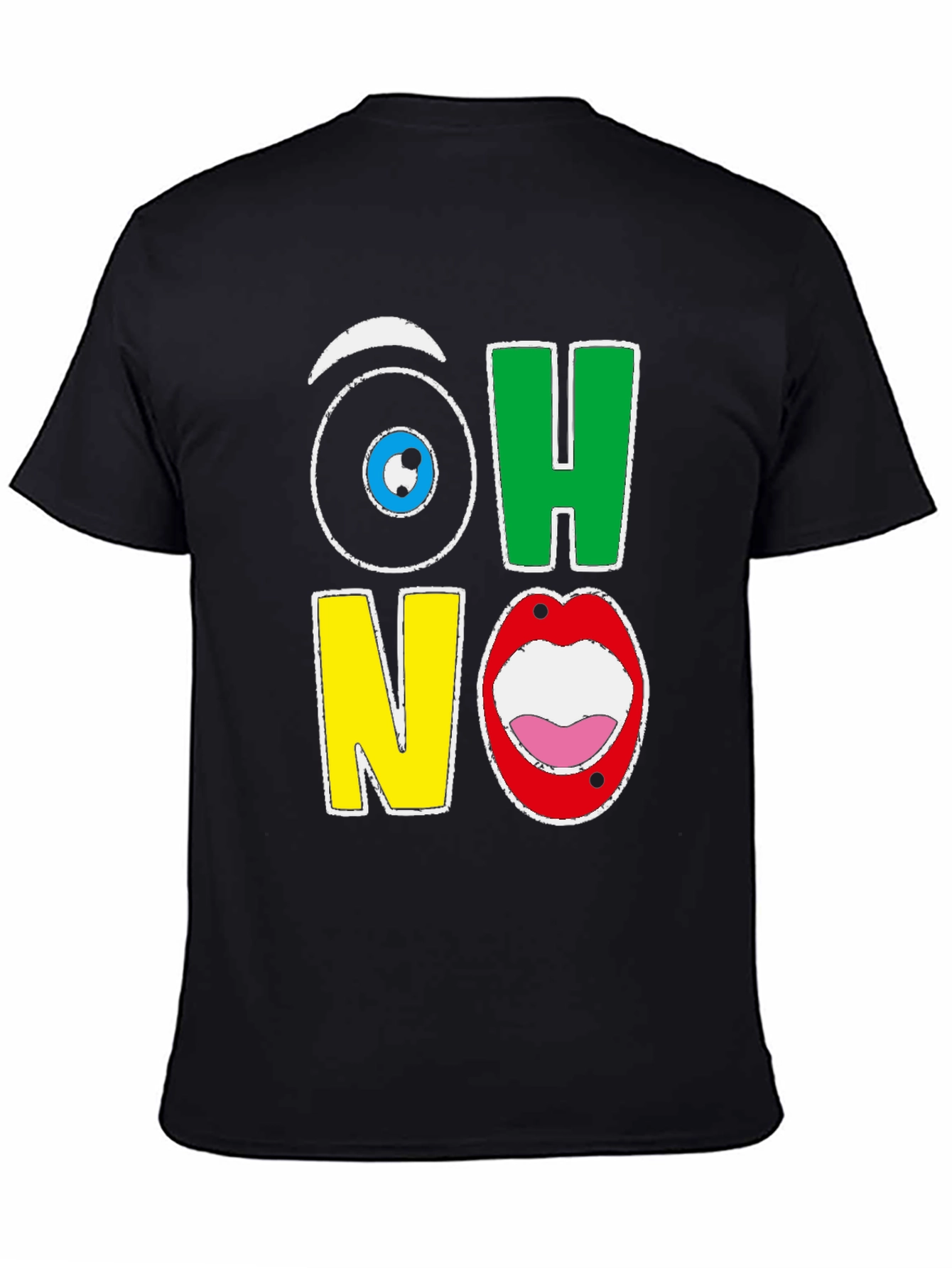 Black Oh No! Graphic Tee - Quirky T-Shirt view 4