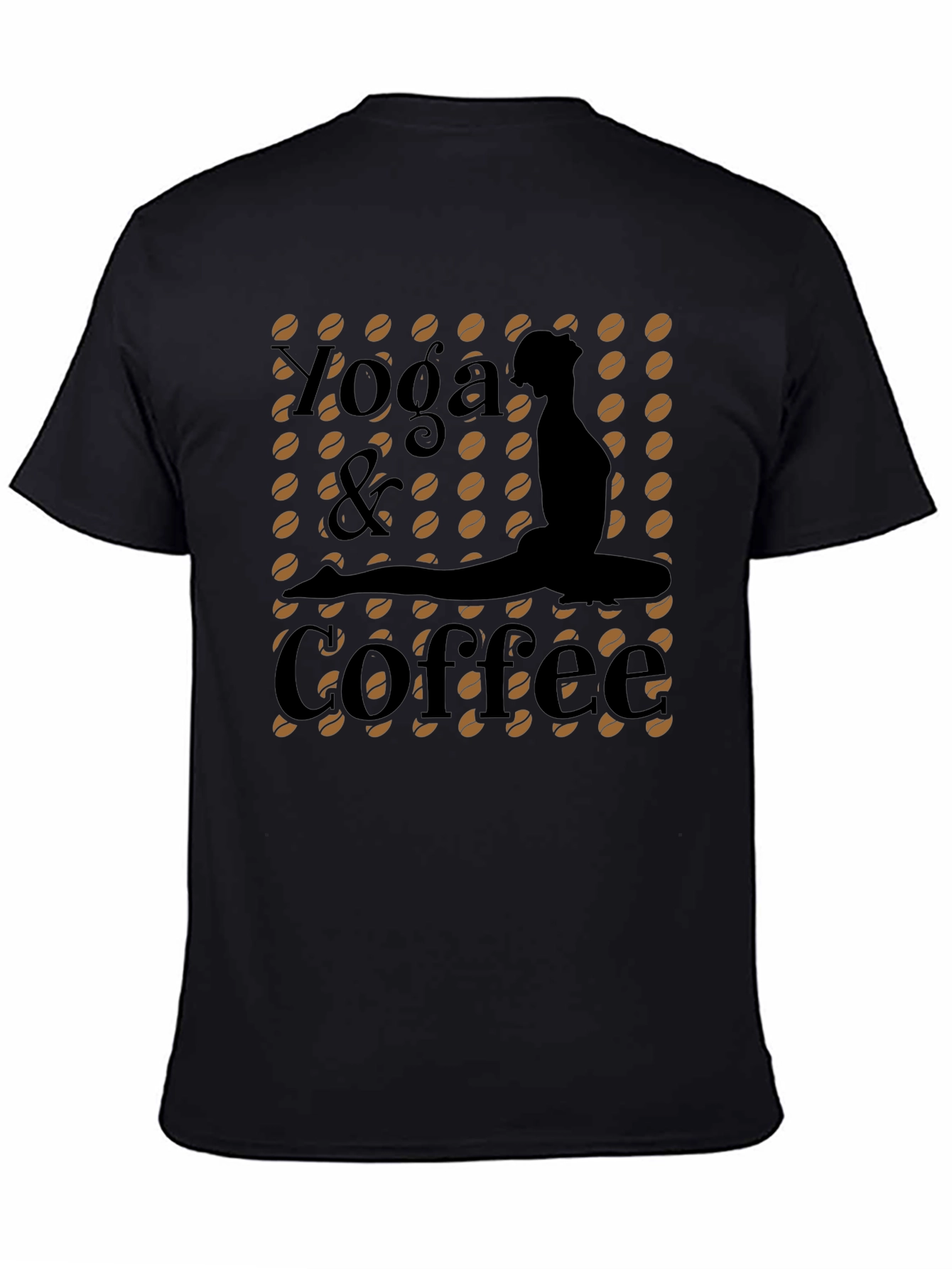 Black Yoga & Coffee Graphic Tee view 4