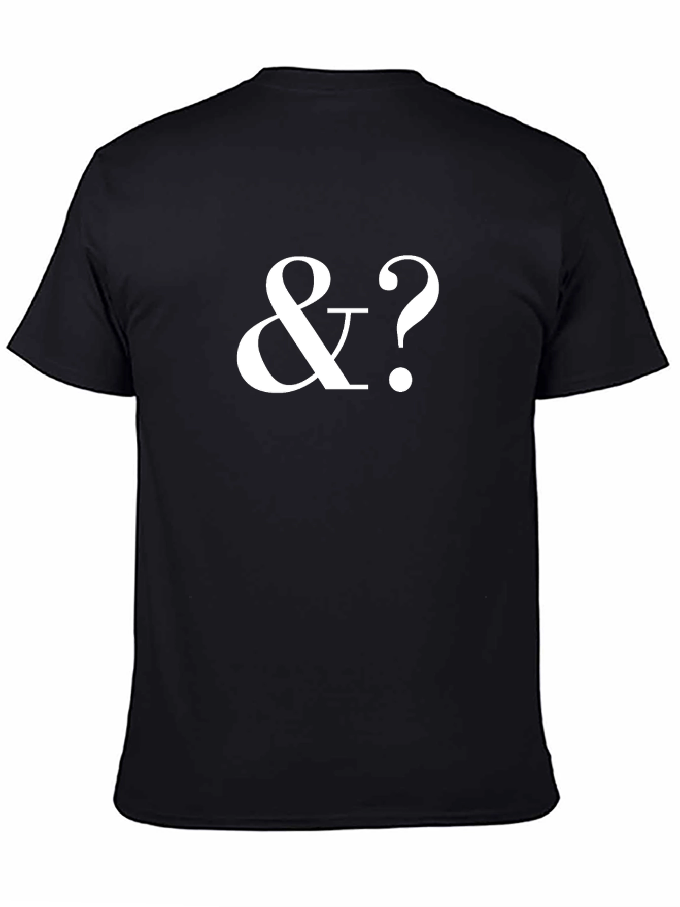Black Black T-shirt with "&?" Graphic view 4