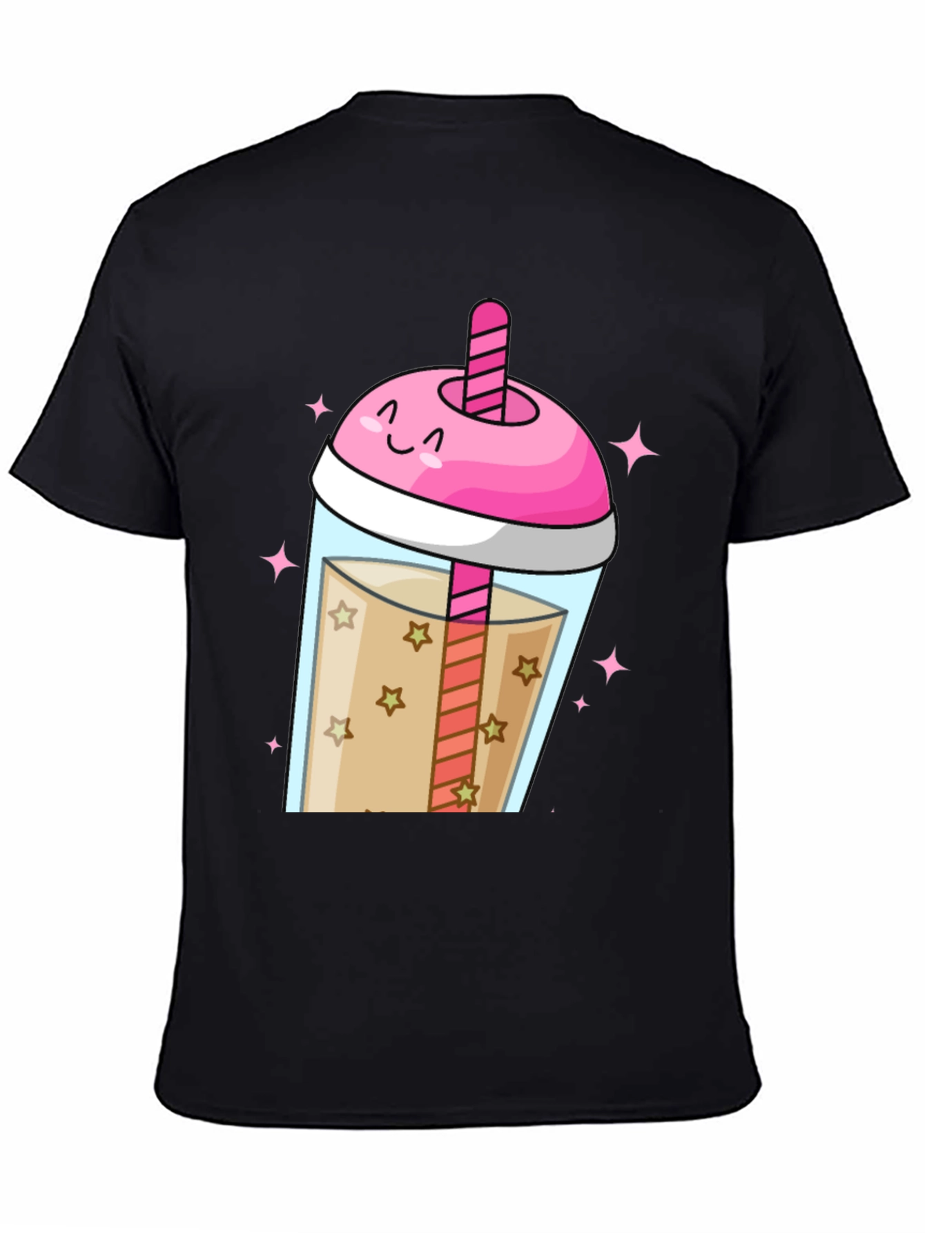 Black Kawaii Bubble Tea Graphic Tee view 4