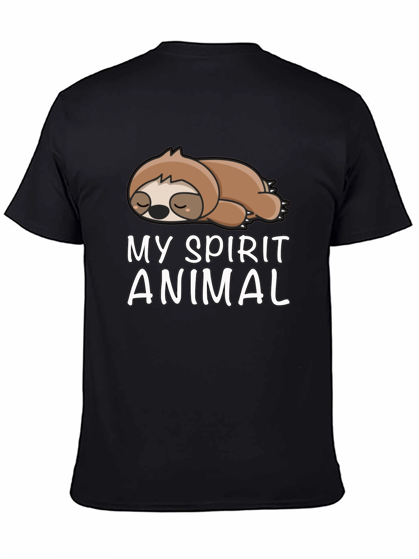 Black Sloth Spirit Animal T-Shirt view 4
