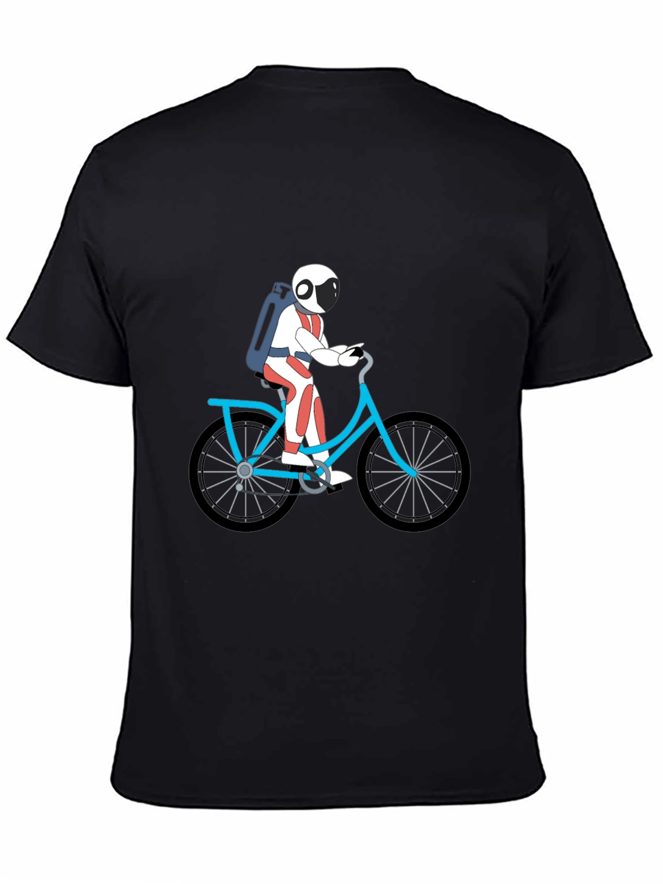 Black Astronaut on Bike Graphic Tee - Black view 4