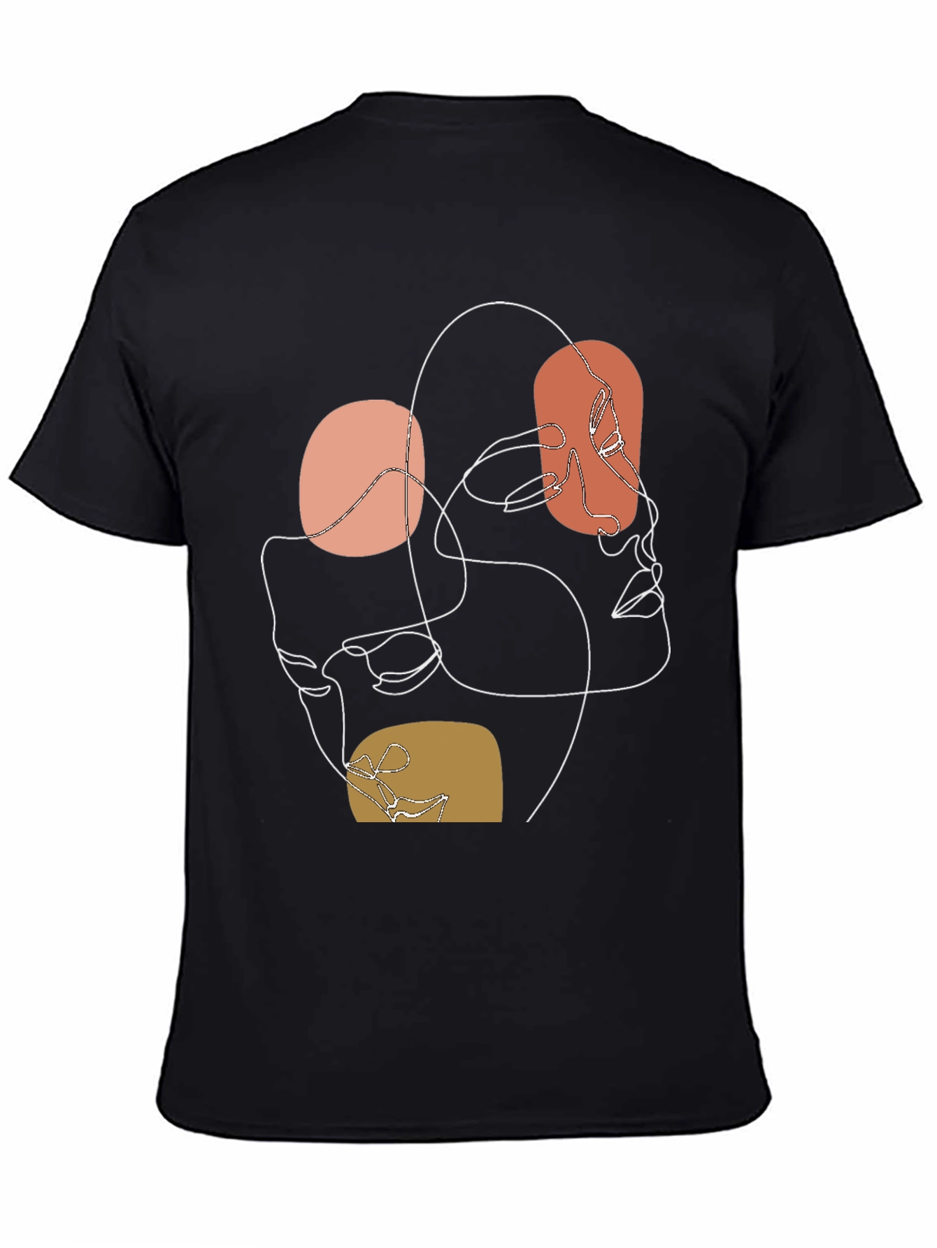 Black Abstract Line Art Graphic Tee - Modern Minimalist Design view 4