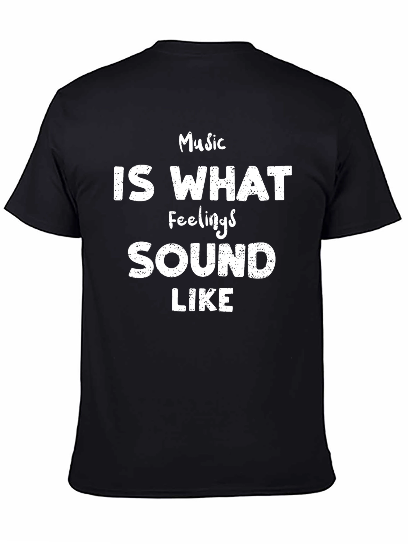 Black Music Is What Feelings Sound Like Black T-Shirt view 4