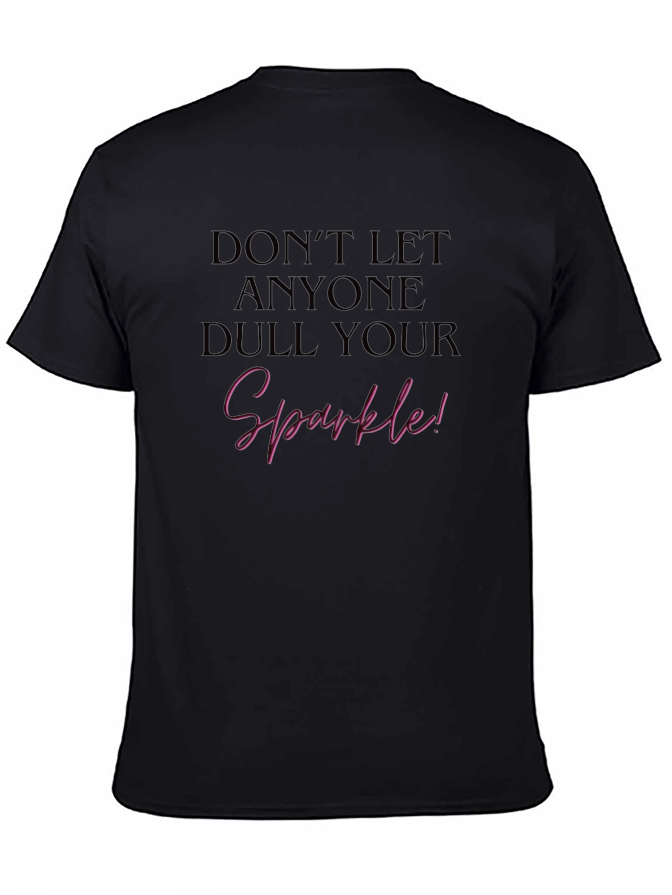 Black Sparkle Graphic Black T-Shirt view 4