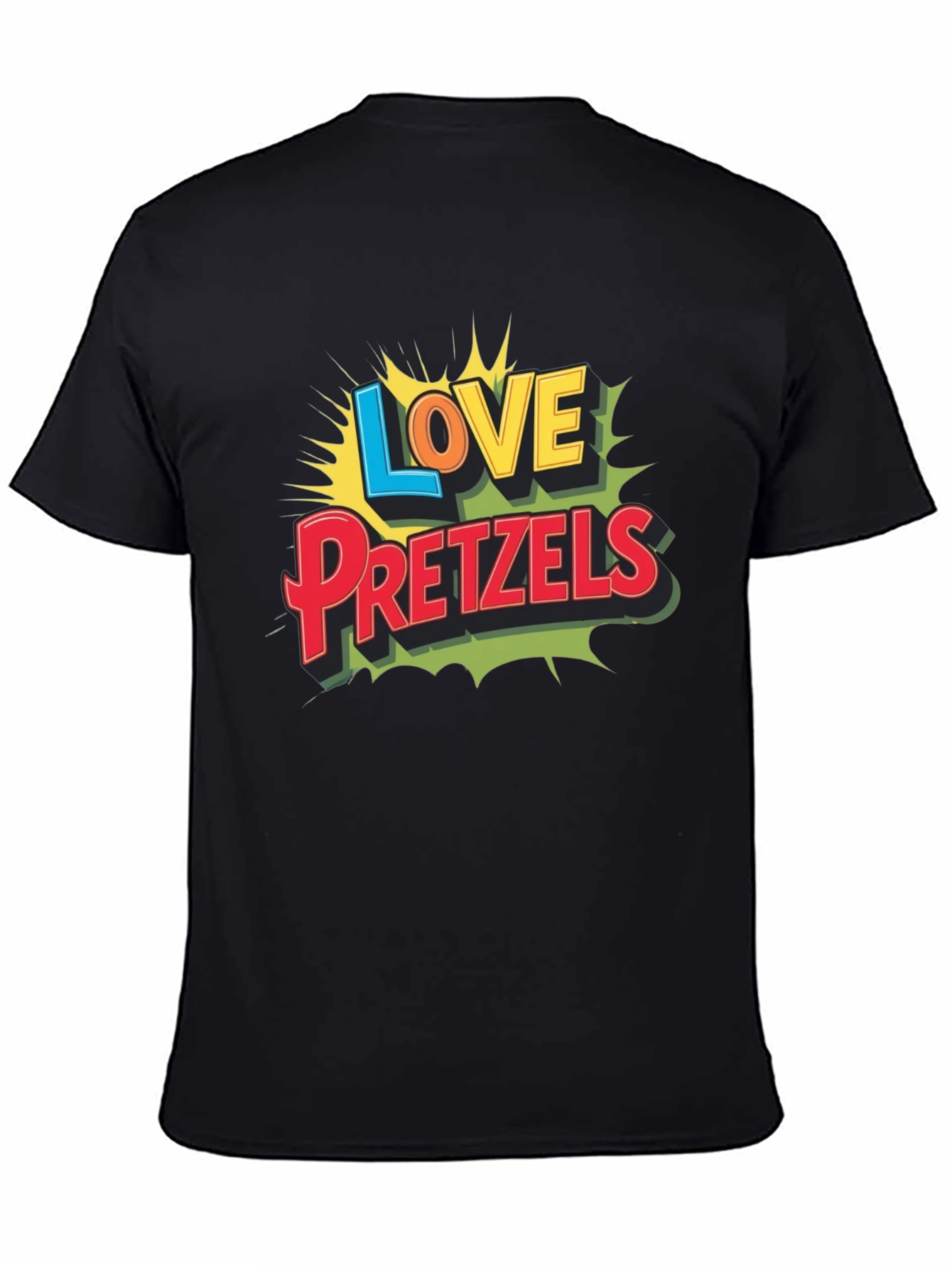 Black Love Pretzels Graphic Tee - Novelty Food Shirt view 4