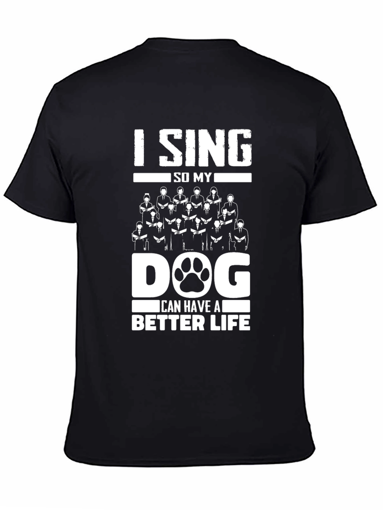 Black I Sing for My Dog Graphic Tee view 4