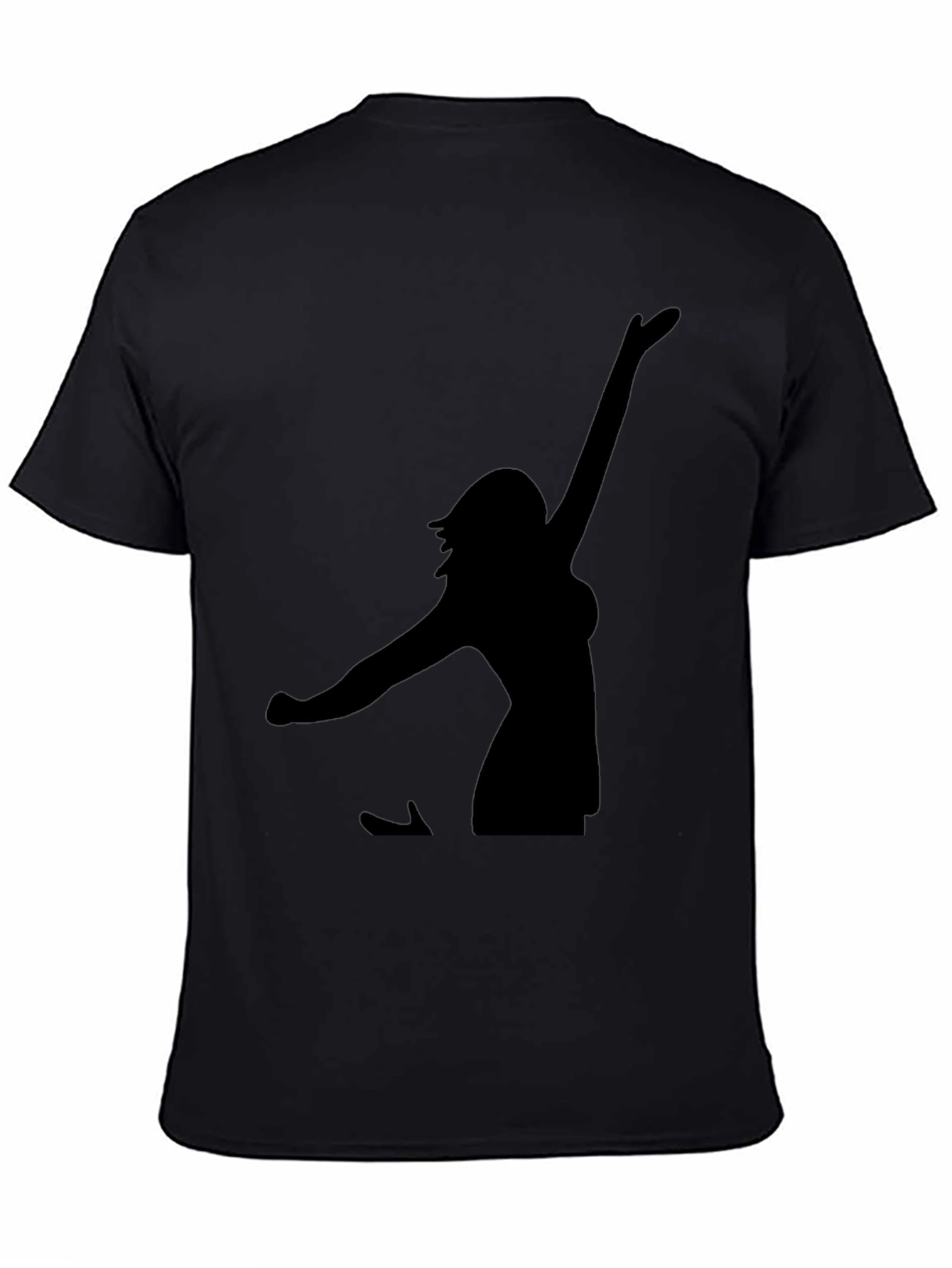 Black Silhouette Graphic Tee - Black Cotton Blend view 4