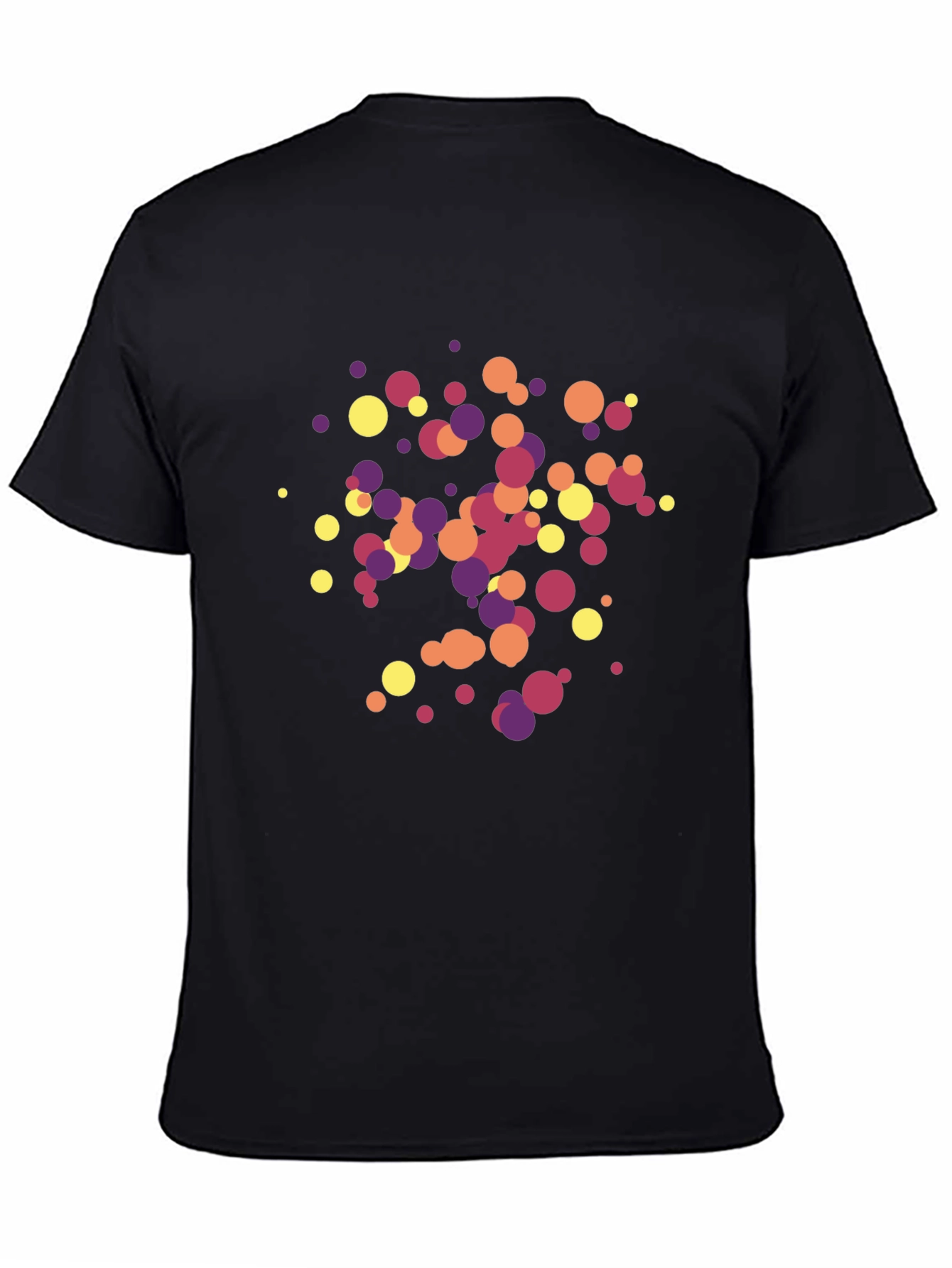 Black Abstract Circles Black T-Shirt view 4