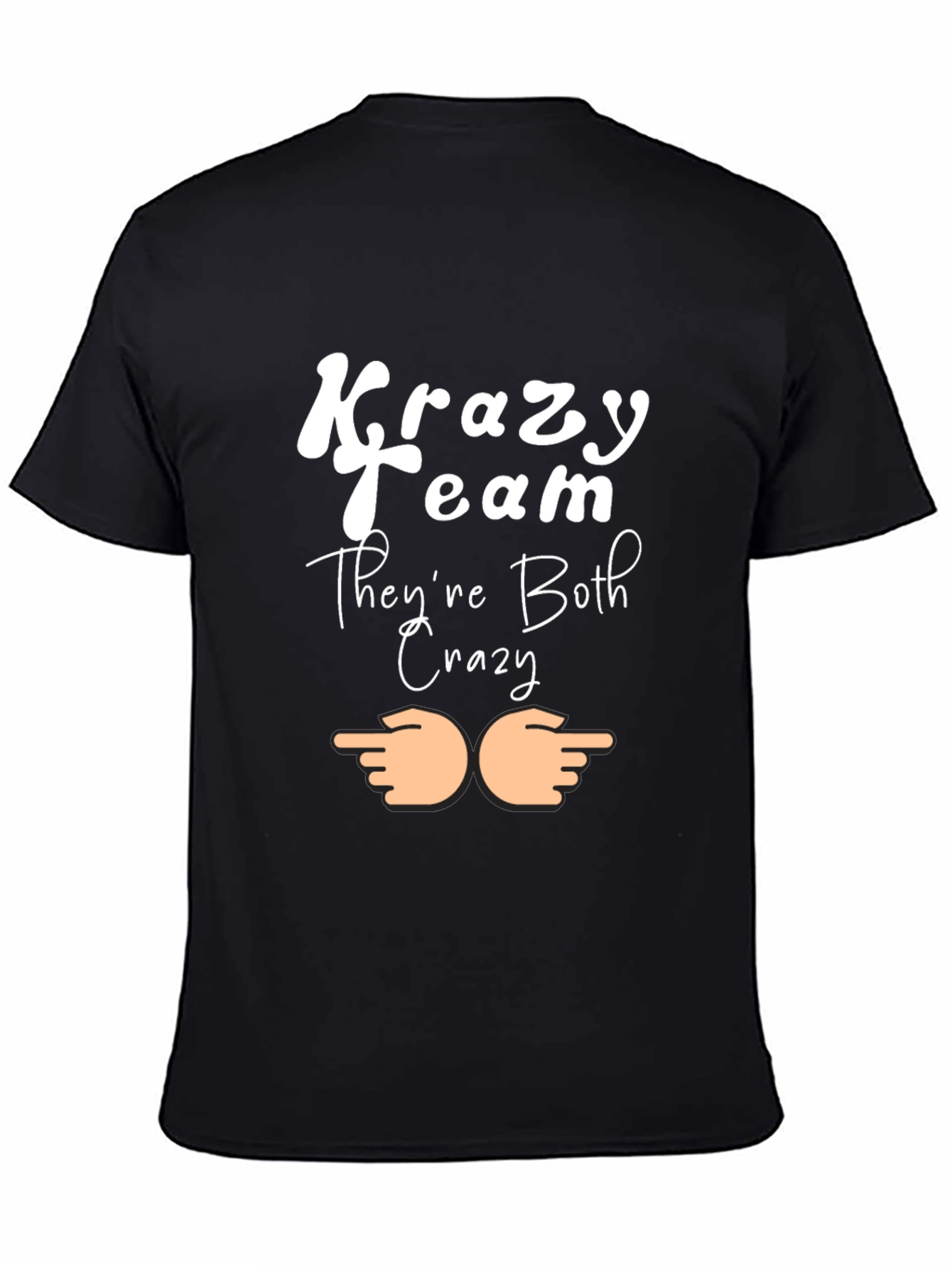 Black Krazy Team Crazy Funny Novelty Graphic T-Shirt view 4
