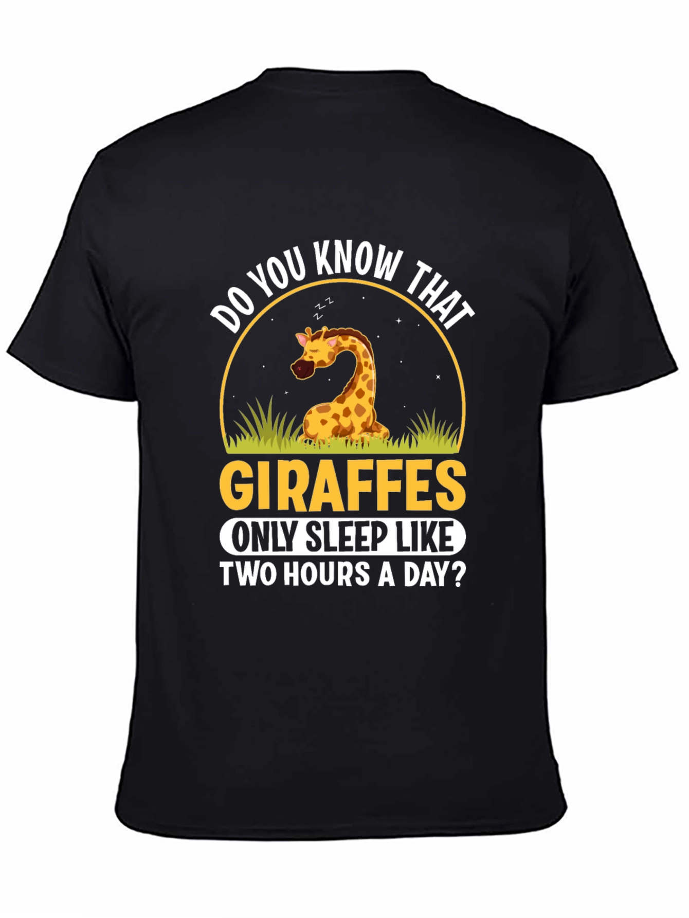 Black Giraffe Sleep T-Shirt - Do You Know That? Funny Graphic Tee view 4