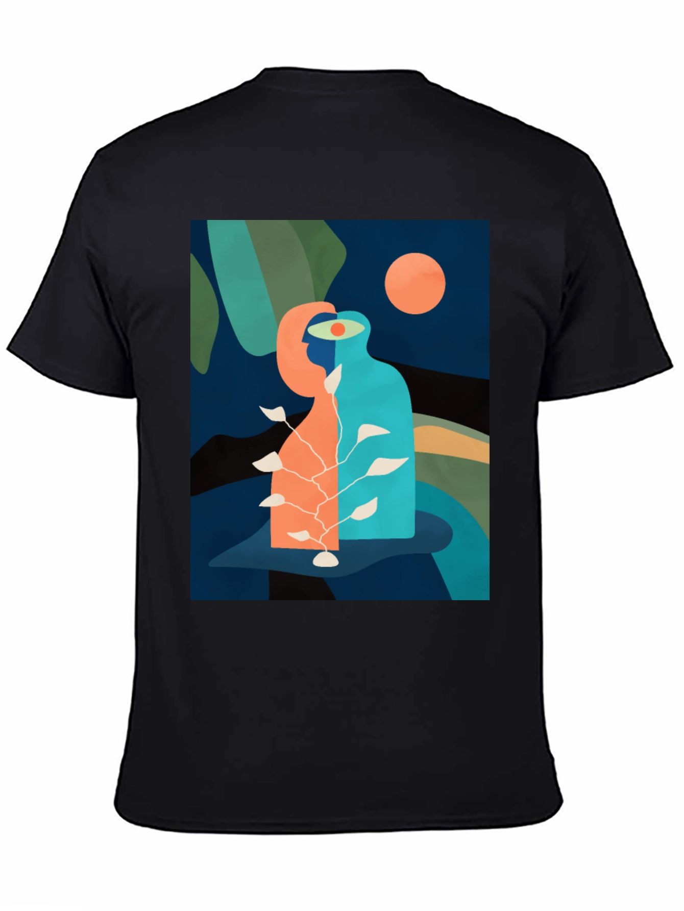 Black Abstract Art Graphic Tee - Modern Design, Unisex Fit view 4