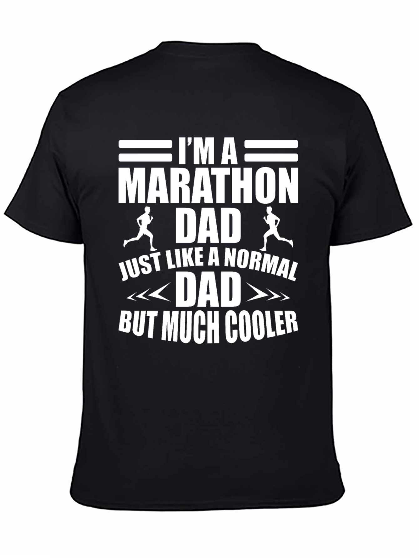 Black Marathon Dad T-Shirt - Cool Running Father Tee view 4