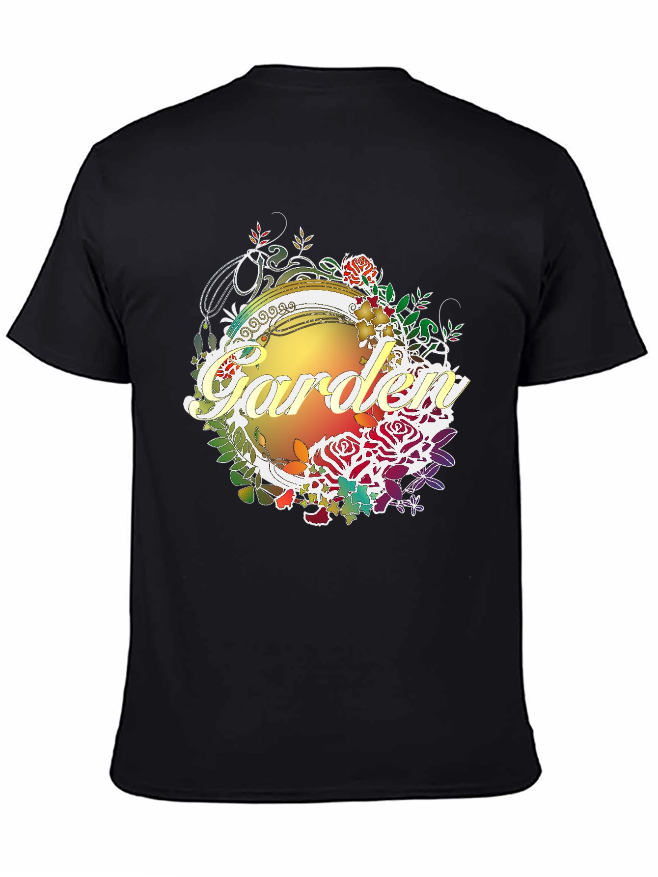 Black Garden Graphic Black T-Shirt view 4