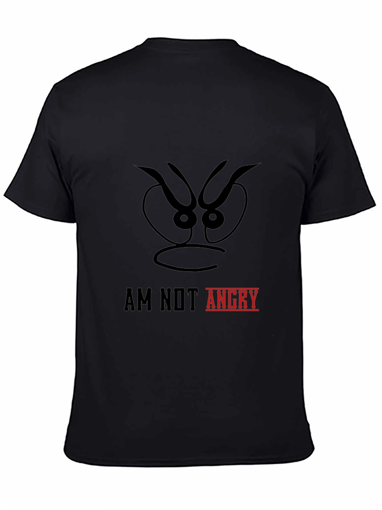 Black Am Not Angry Graphic Tee - Mens Black Cotton T-Shirt view 4