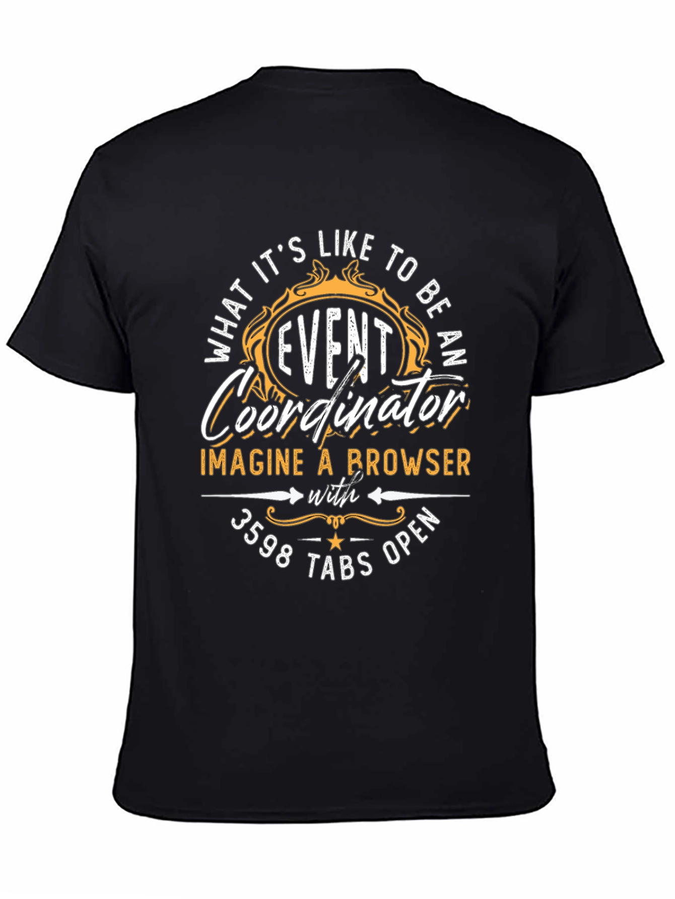 Black Event Coordinator Funny T-Shirt view 4