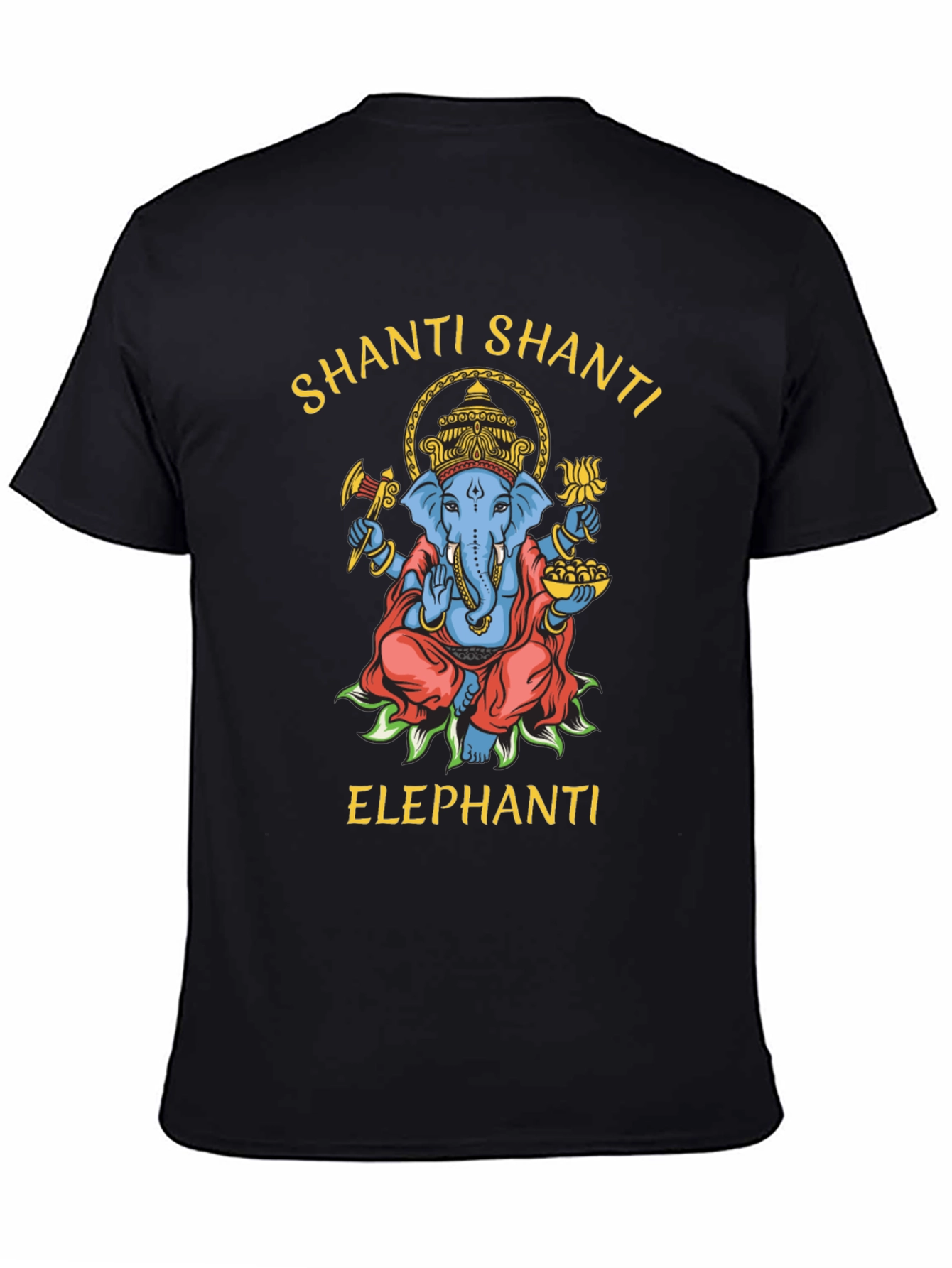 Black Shanti Elephant Graphic T-Shirt - Premium Cotton view 4