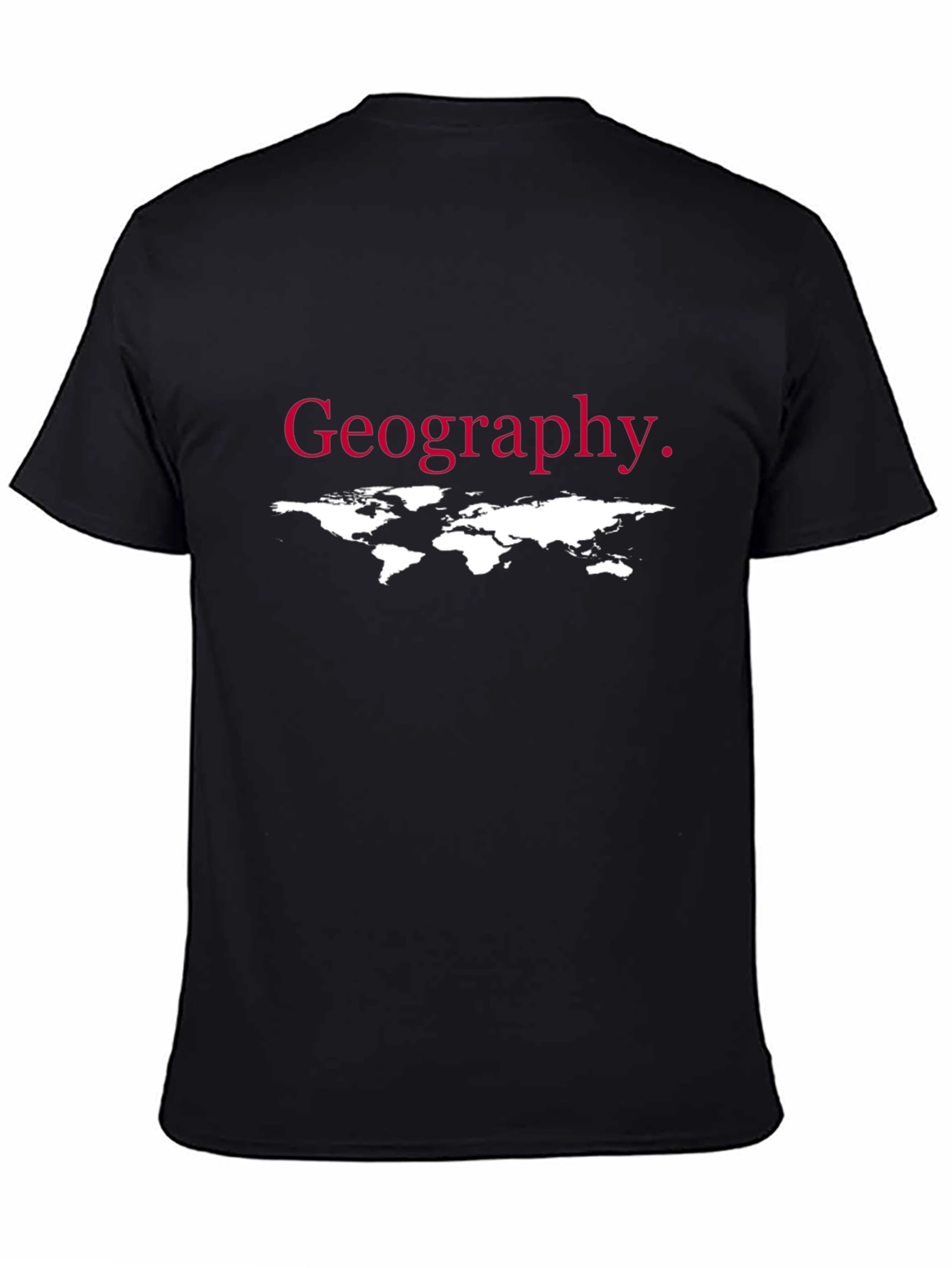 Black Geography T-Shirt - World Map Design view 4