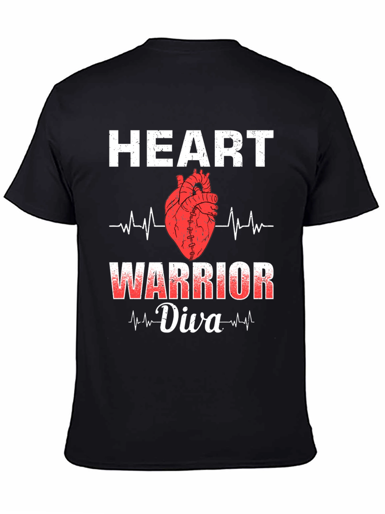 Black Heart Warrior Diva Graphic T-Shirt view 4