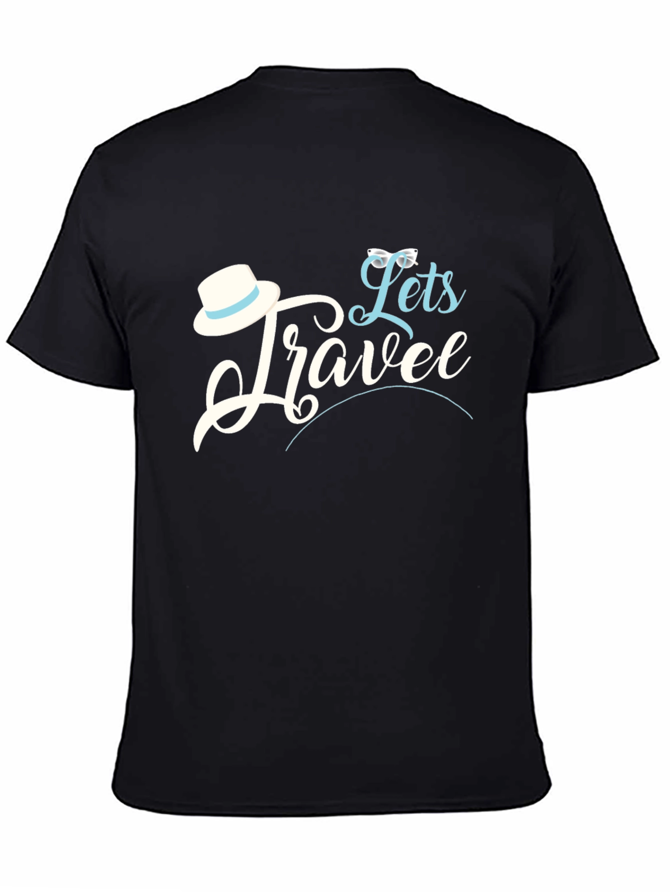 Black Let's Travel Graphic T-Shirt view 4