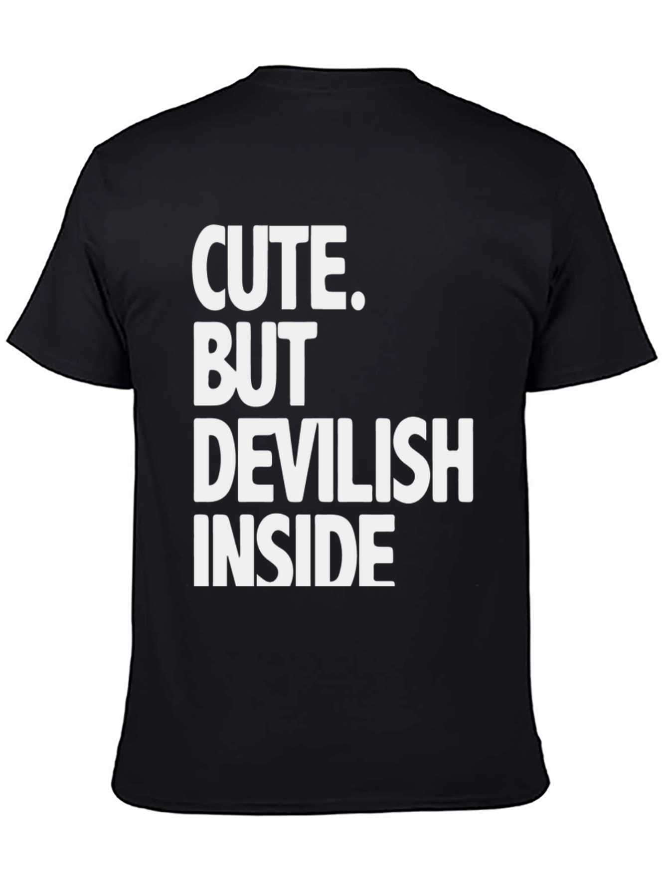 Black Cute But Devilish Inside Graphic Tee - Black view 4