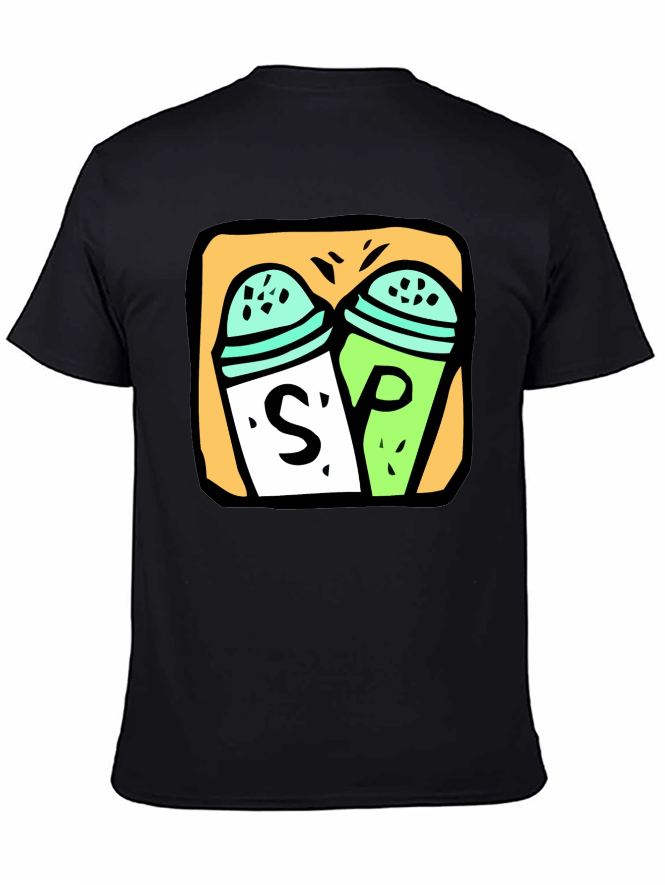 Black Salt & Pepper Graphic Tee - Black Cotton T-Shirt view 4