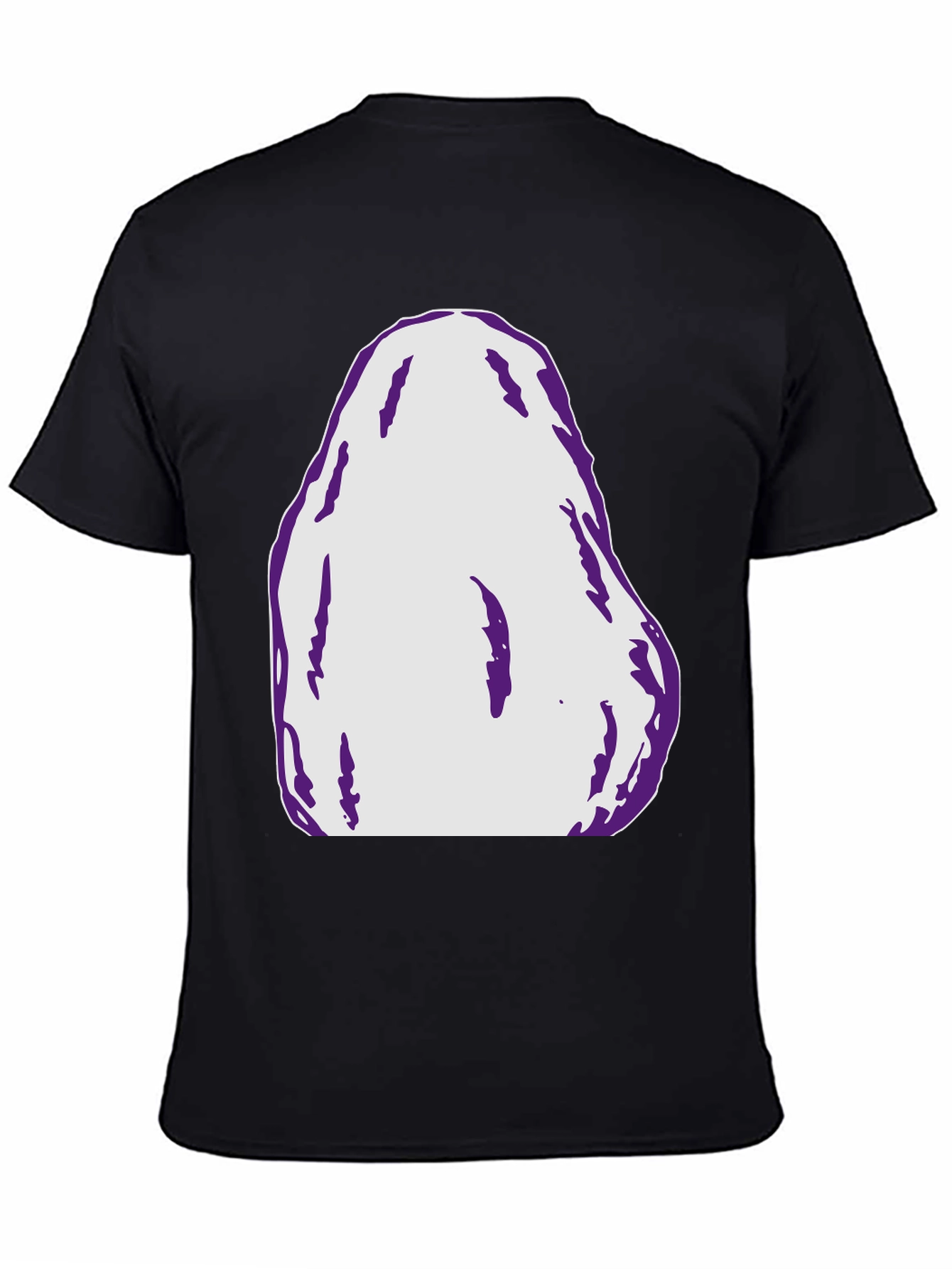 Black Abstract Graphic Tee - Bold Black Cotton T-Shirt view 4