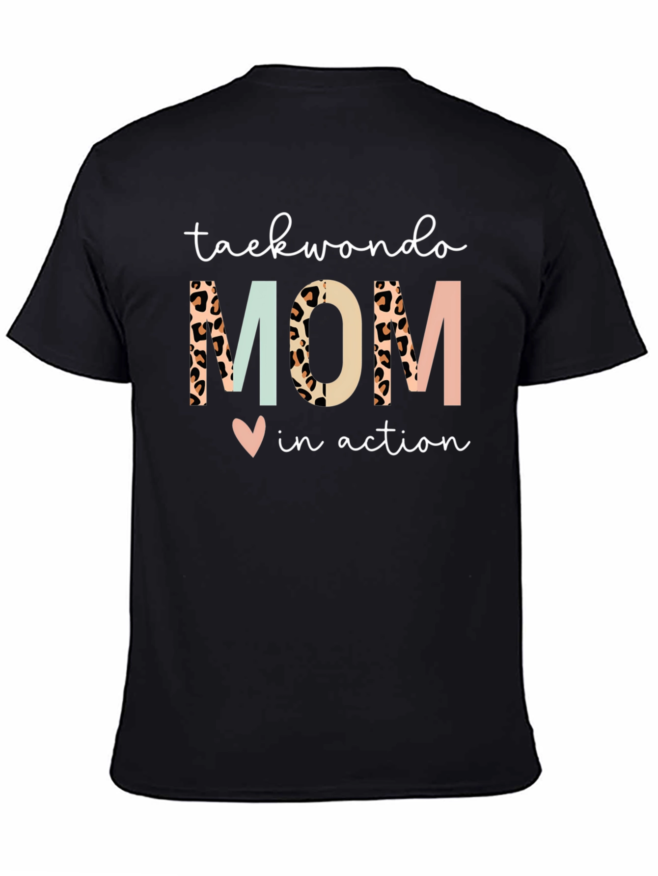 Black Taekwondo Mom in Action T-Shirt view 4