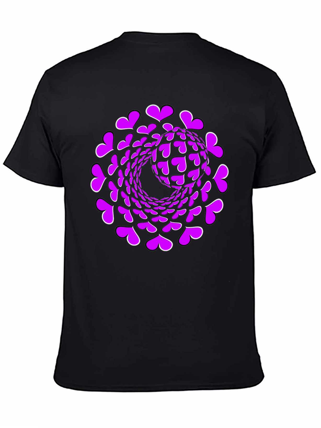 Black Heart Swirl Graphic Black T-Shirt view 4