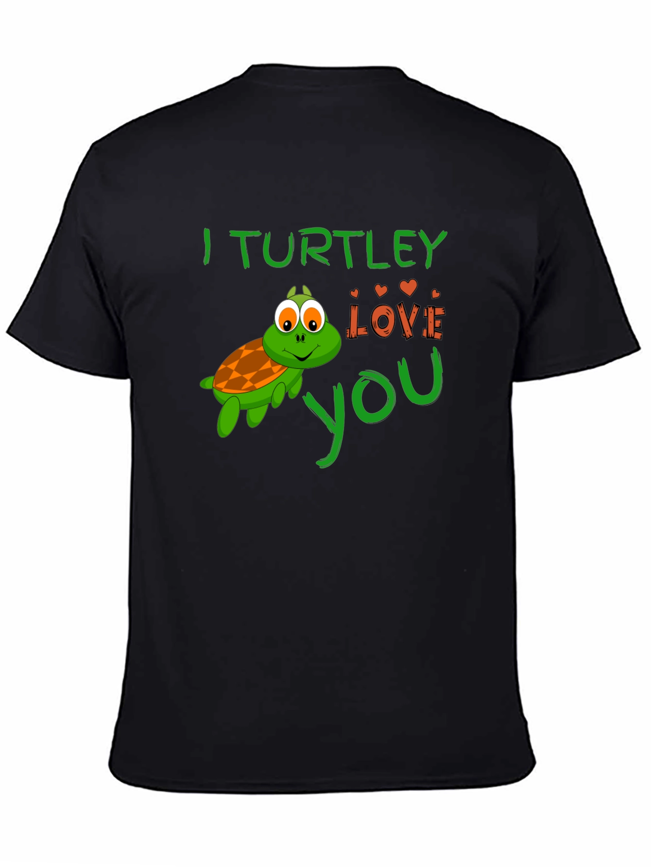 Black I Turtley Love You Graphic Tee - Cute Turtle T-Shirt view 4