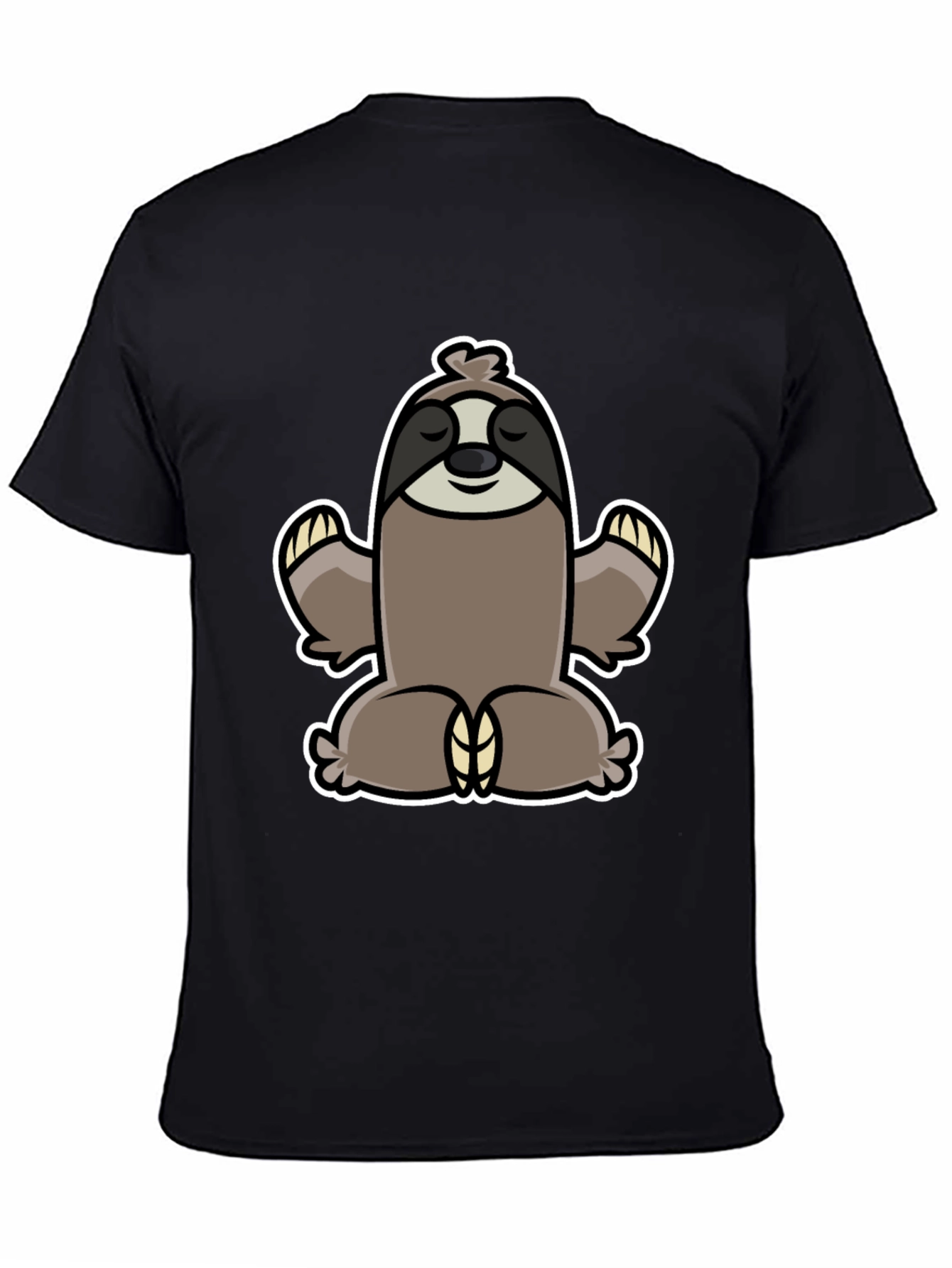 Black Meditating Sloth Graphic Tee - Relaxed Fit view 4