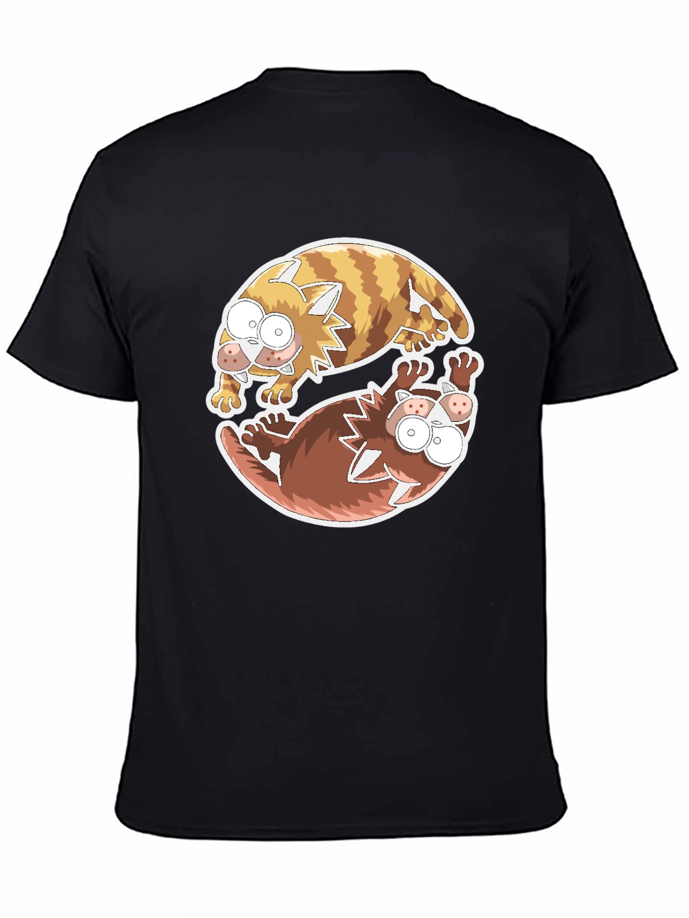 Black Yin Yang Cats Graphic Tee - Relaxed Fit view 4