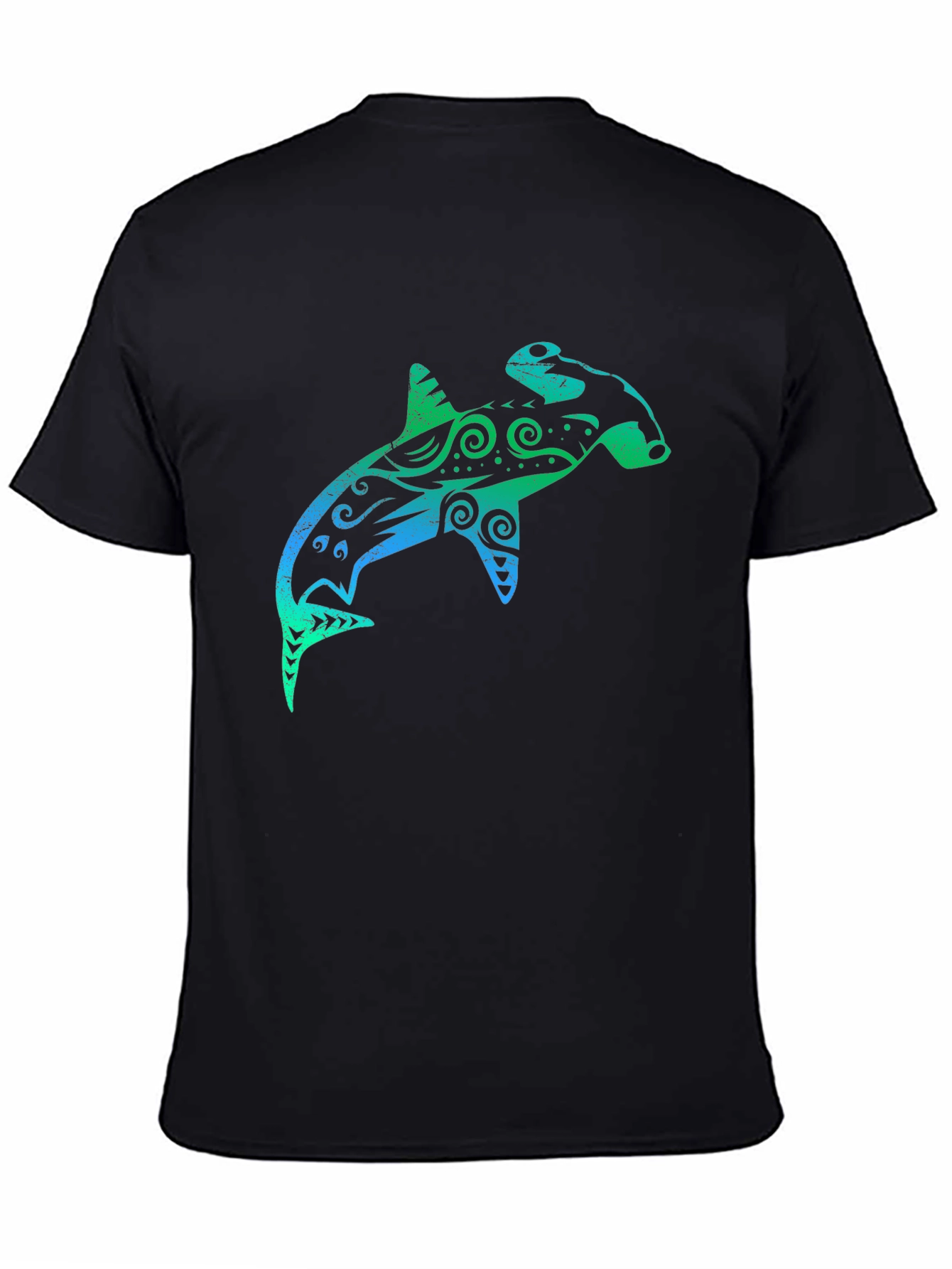 Black Hammerhead Shark Graphic T-Shirt - Black view 4