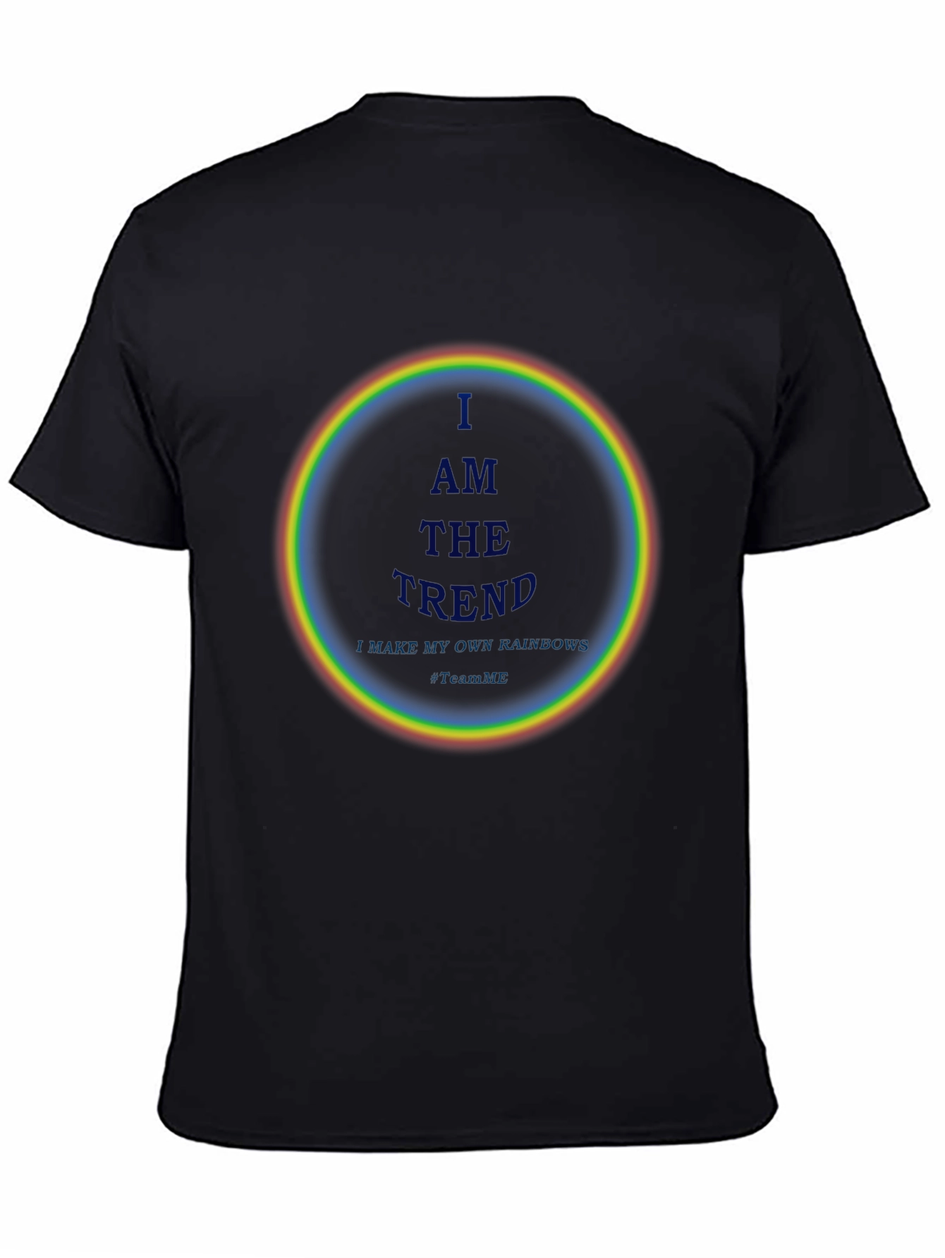 Black I AM THE TREND Rainbow Circle Graphic Black T-Shirt view 4