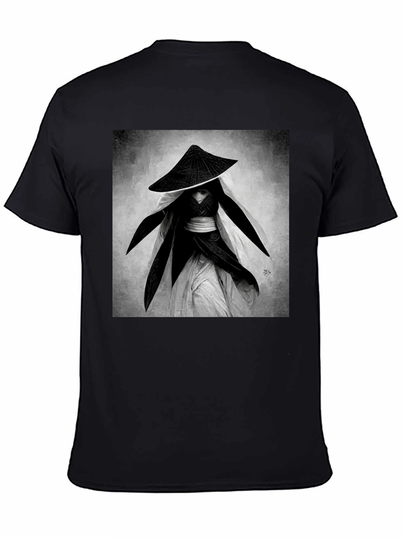 Black Samurai Warrior Graphic Tee - Black view 4