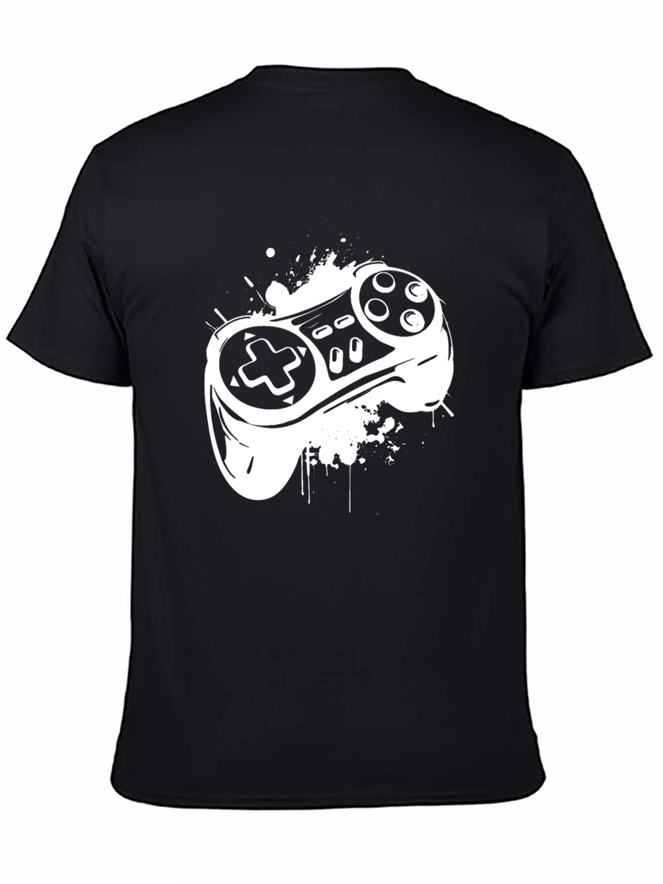 Black Gaming Controller Graphic Tee - Black view 4