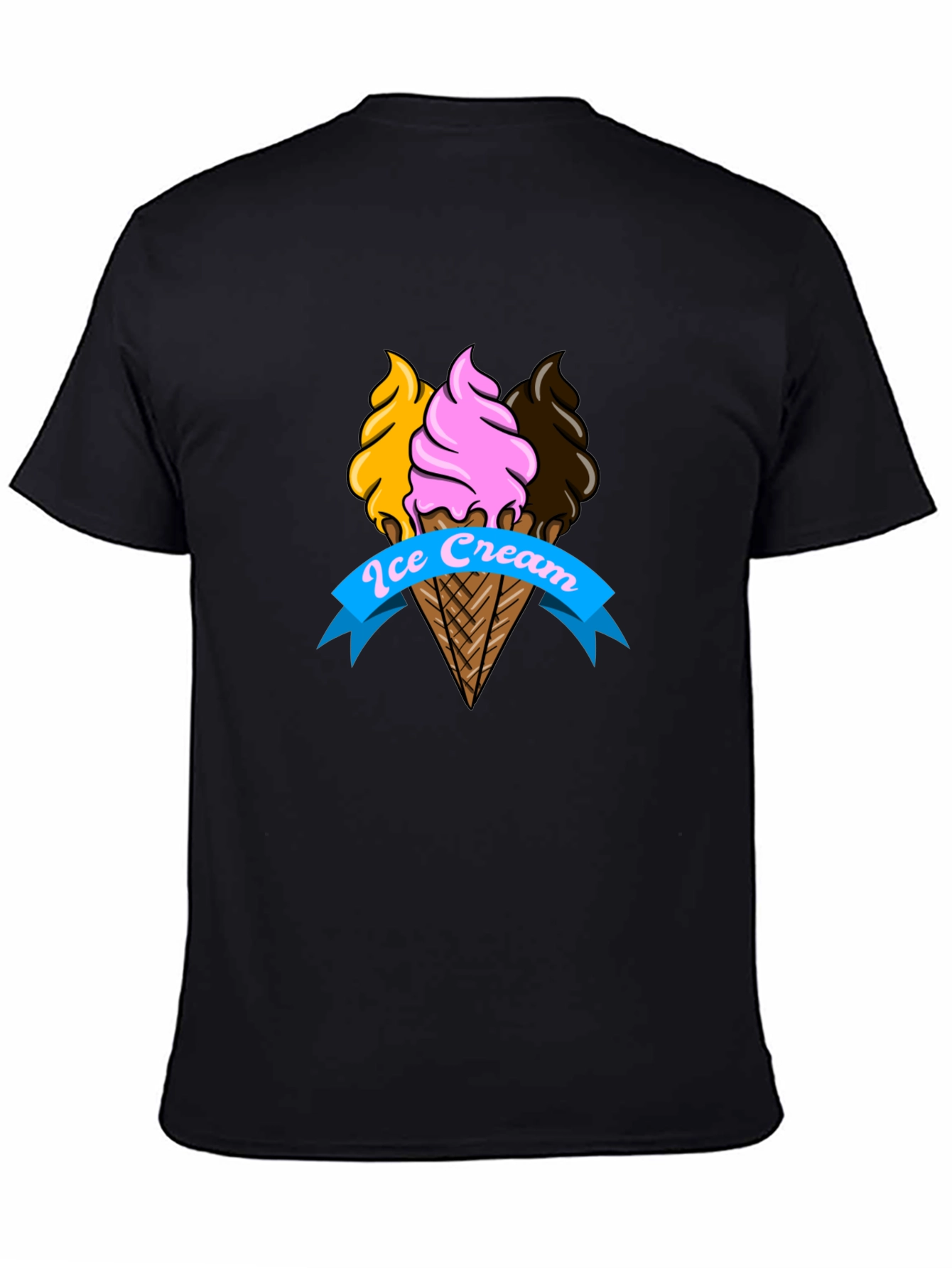 Black Ice Cream Cone Graphic Tee - Fun & Stylish T-Shirt view 4